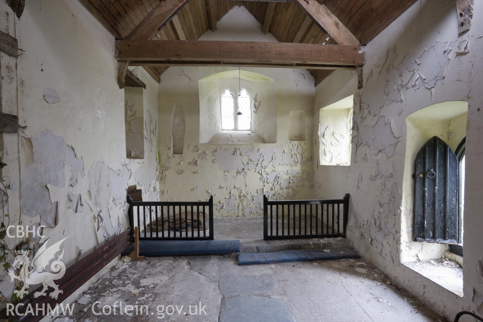 Interior, east end with altar rail.