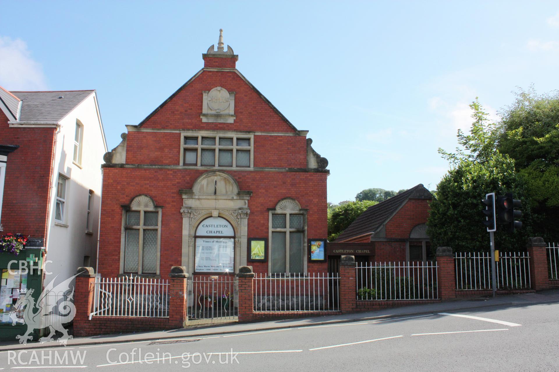Castleton Chapel, front (North) gable entry elevation.