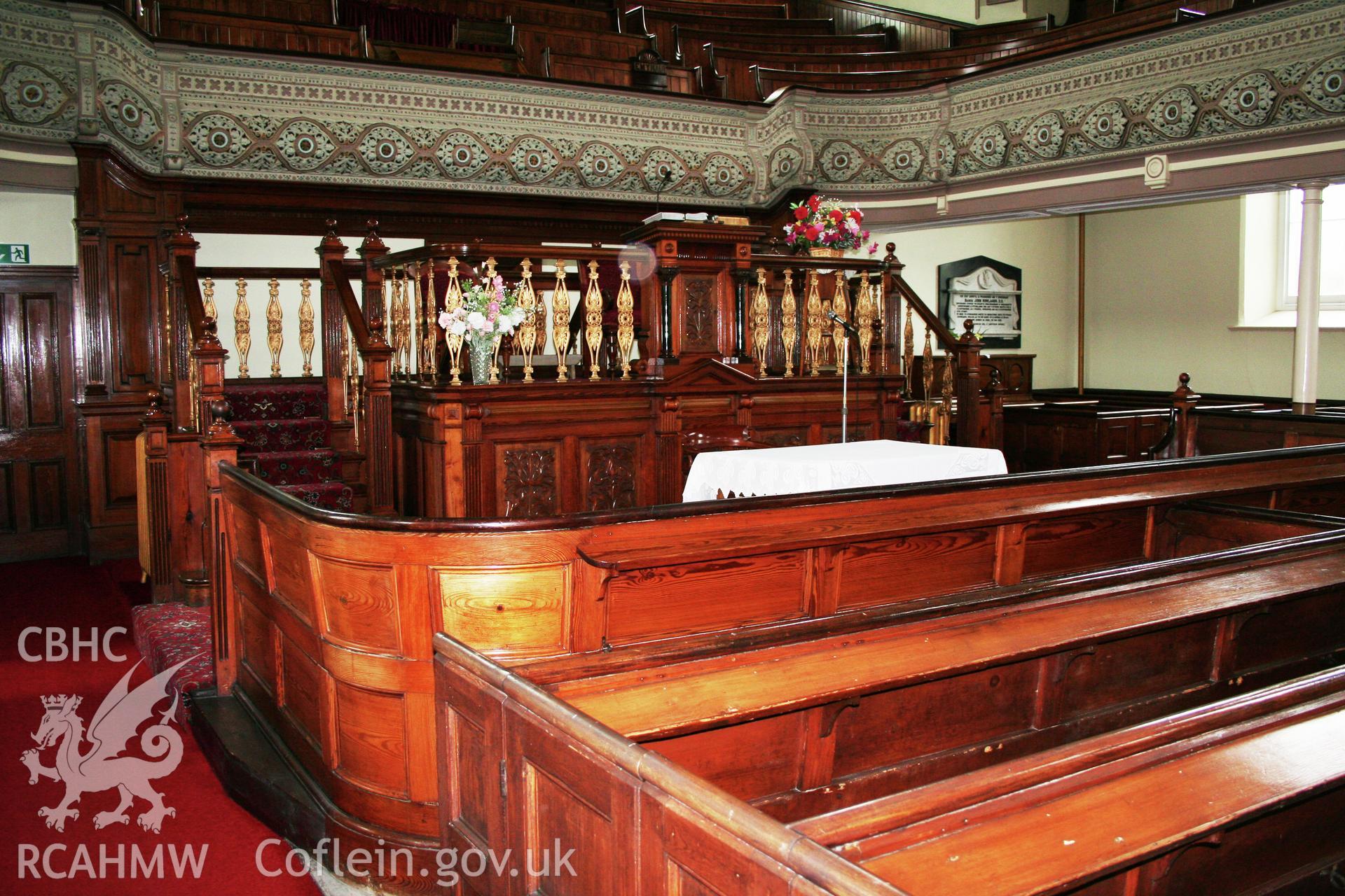 Moriah Chapel detail of sedd fawr.