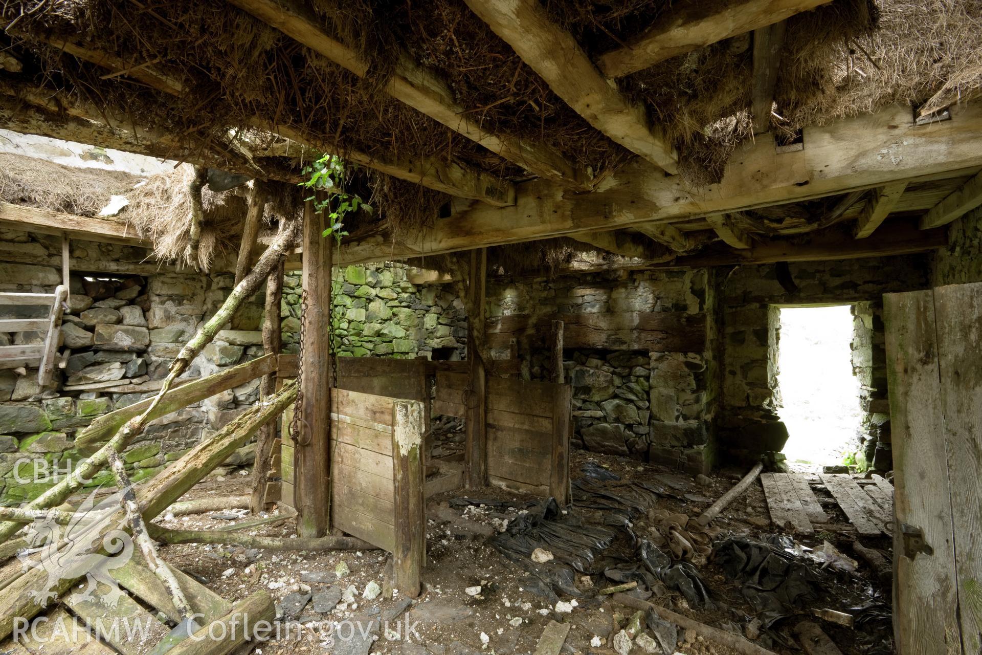 Interior looking north, with inserted cattle stalls.