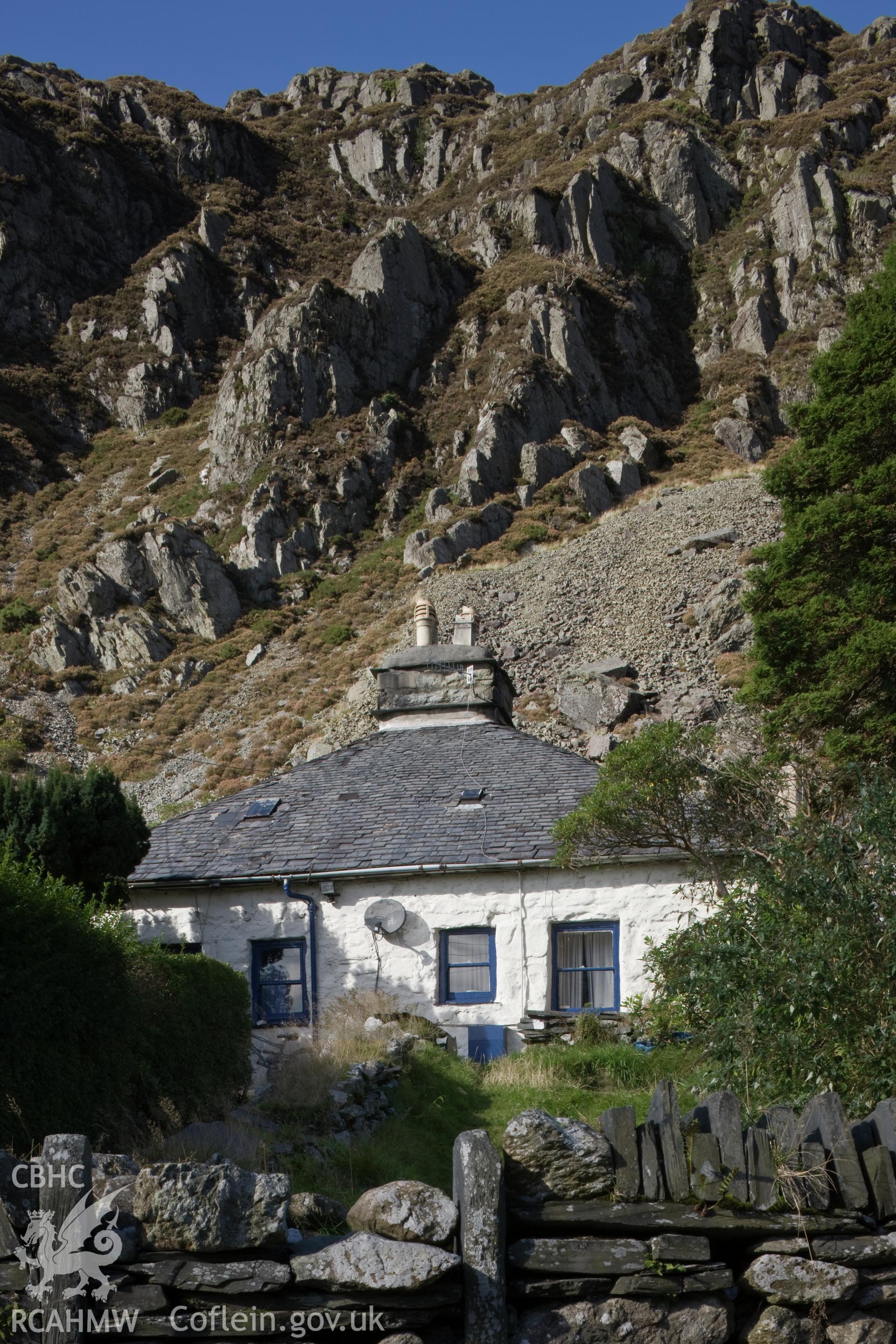 View from the southeast, with sky.