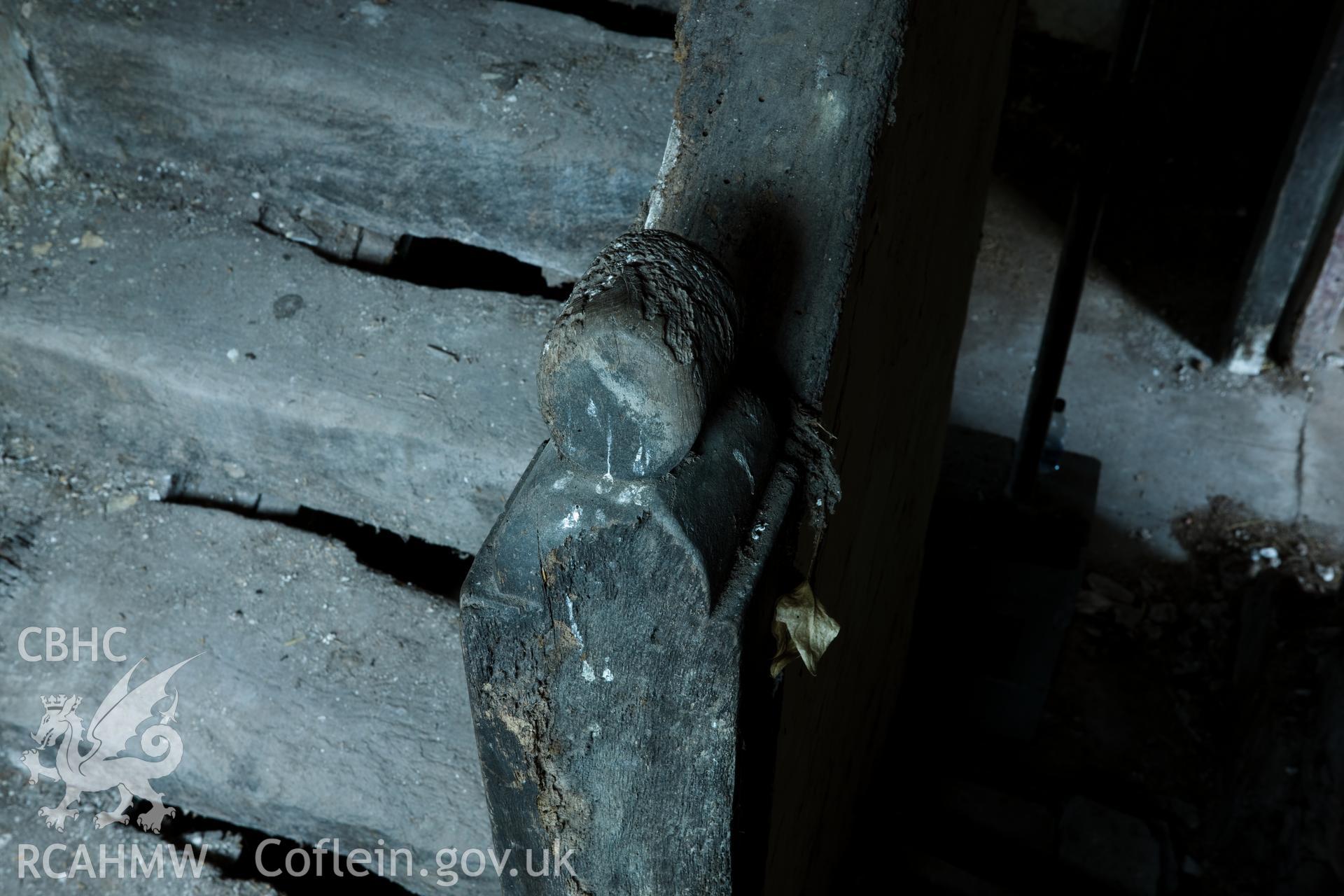 Newel post finial detail.