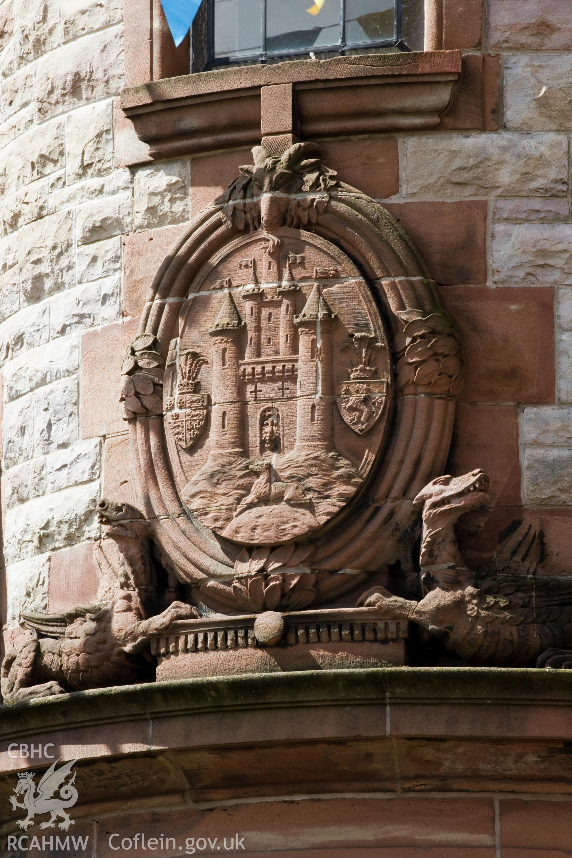 Detail of town coat of arms.