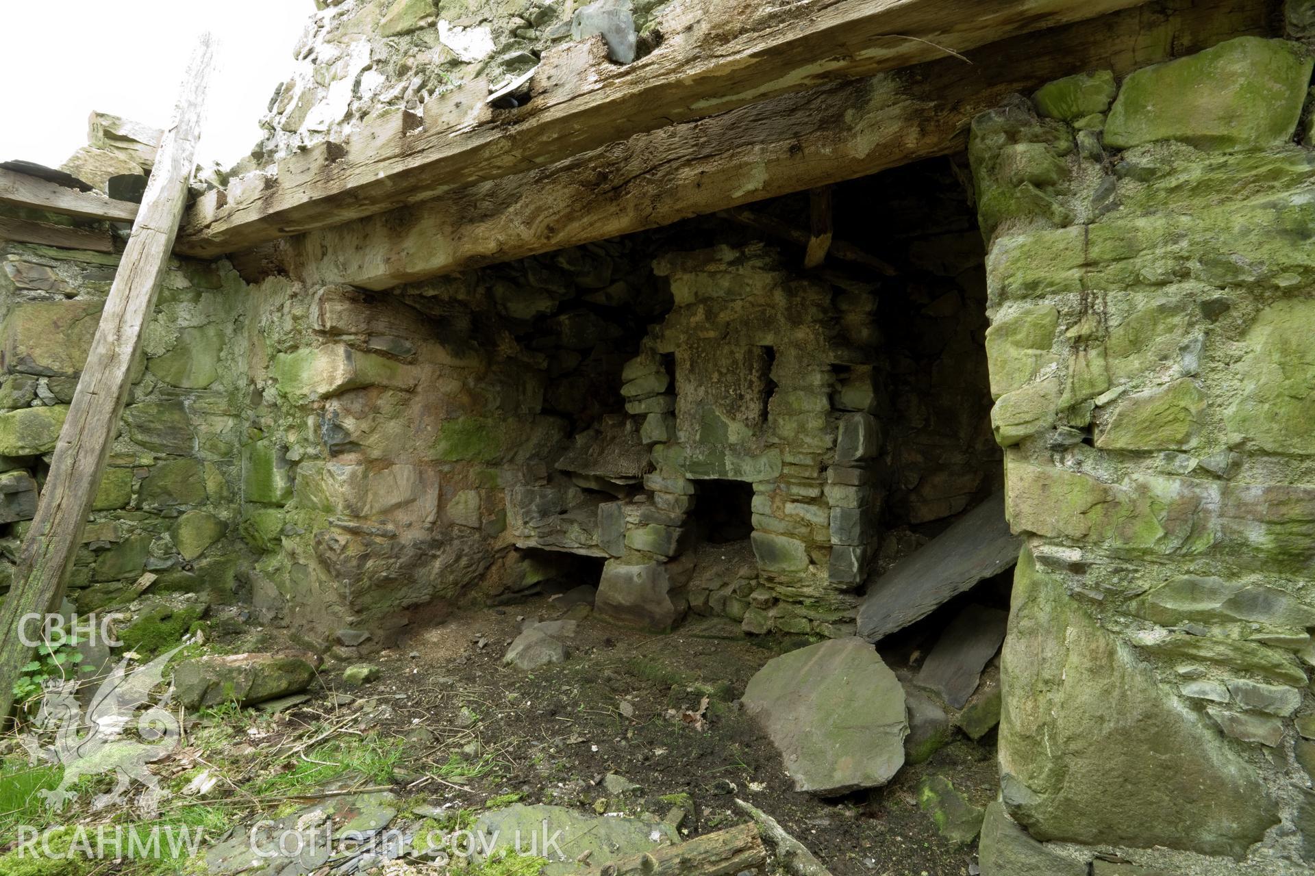 Kitchen fireplace.