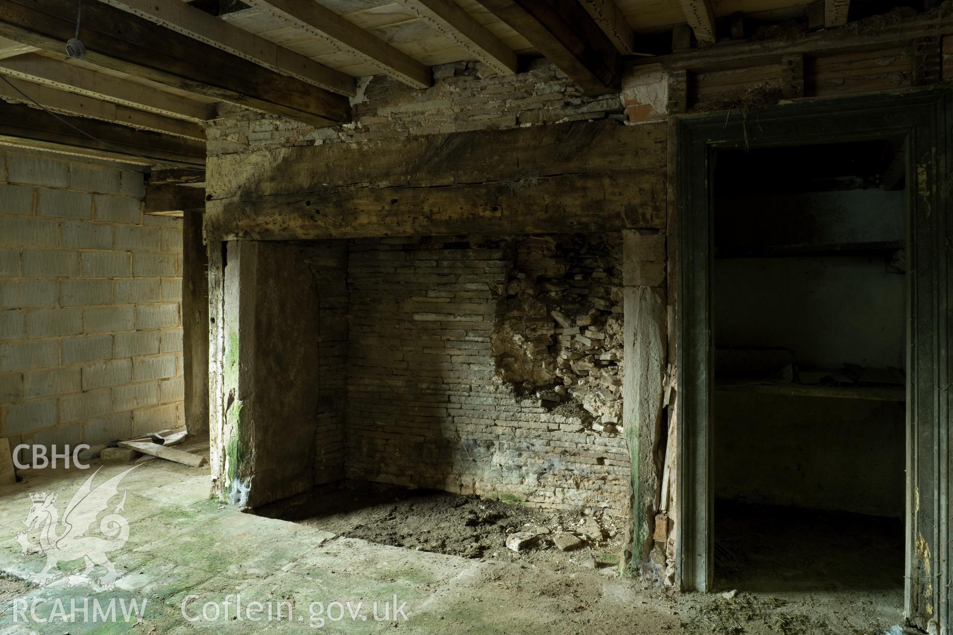 Fireplace in principal room.