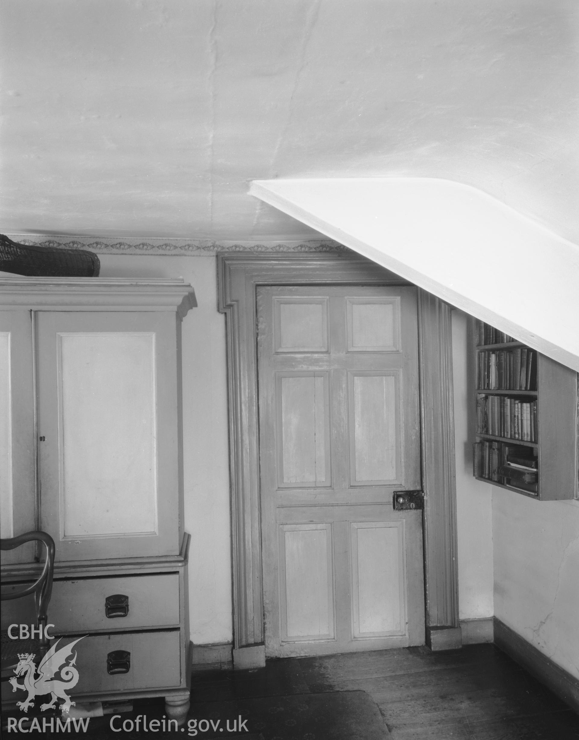 View of doorway on attic floor