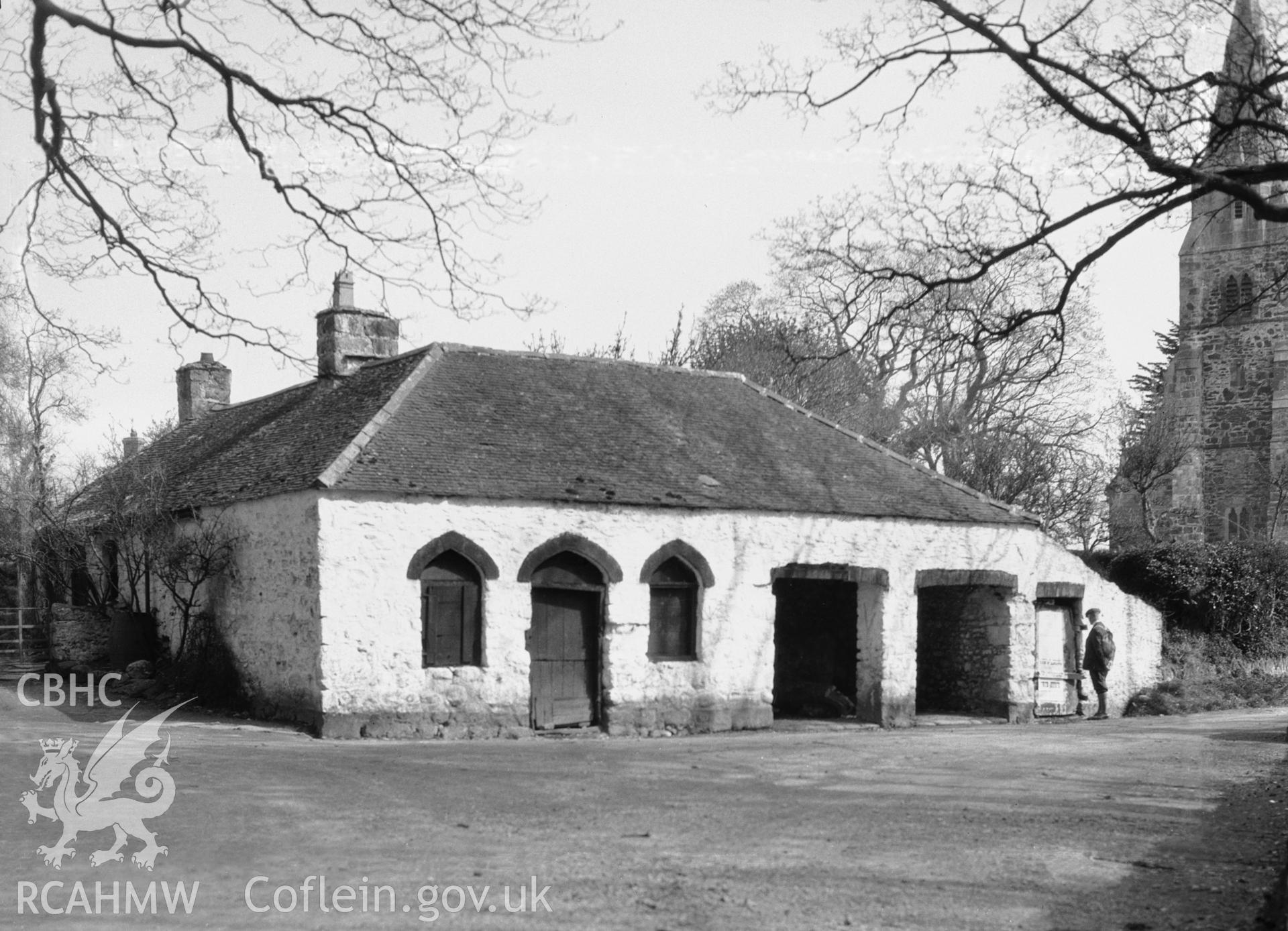 Black and white photograph of The Old Smithy at Llanfaes.