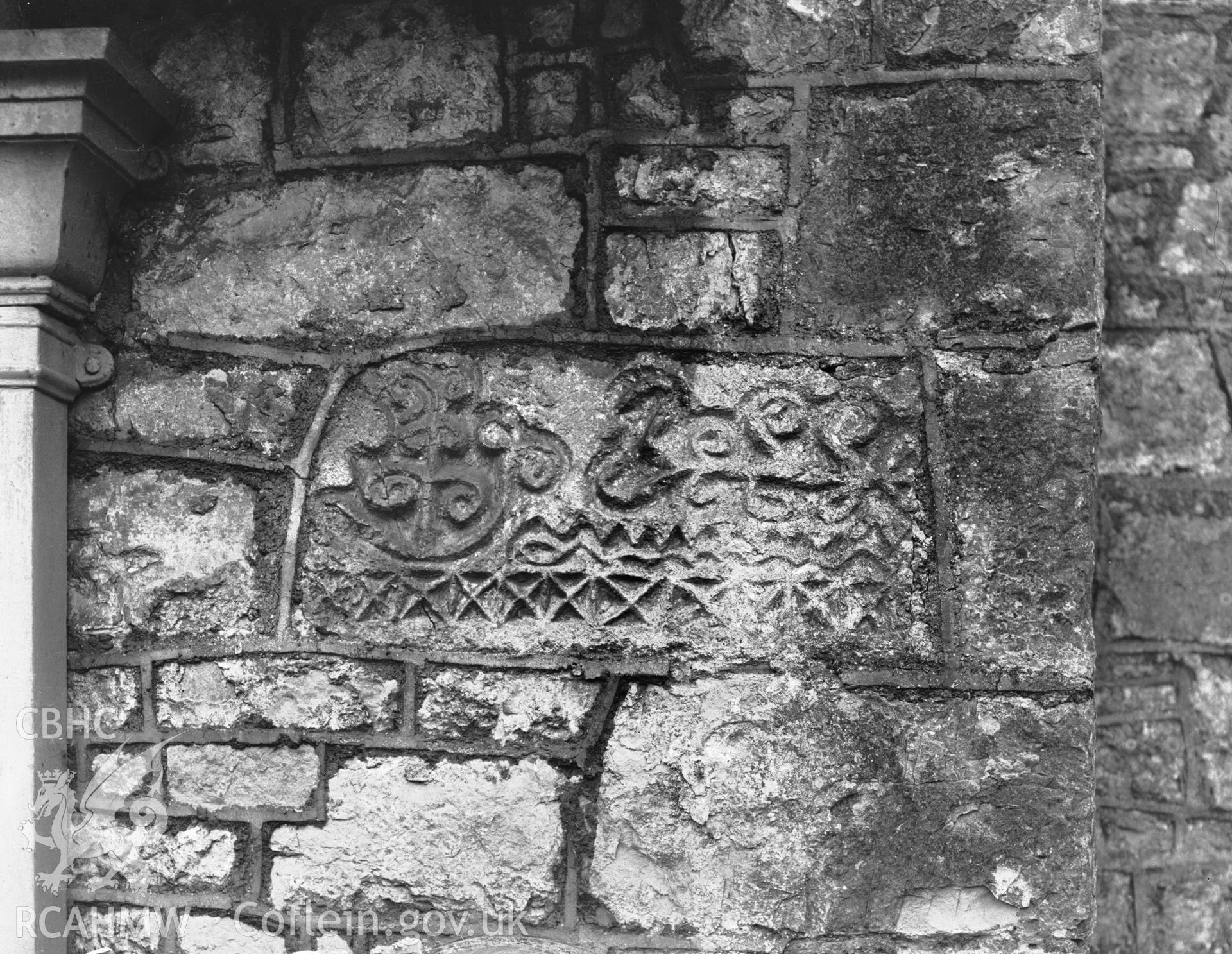 Stone in the south wall of the nave.