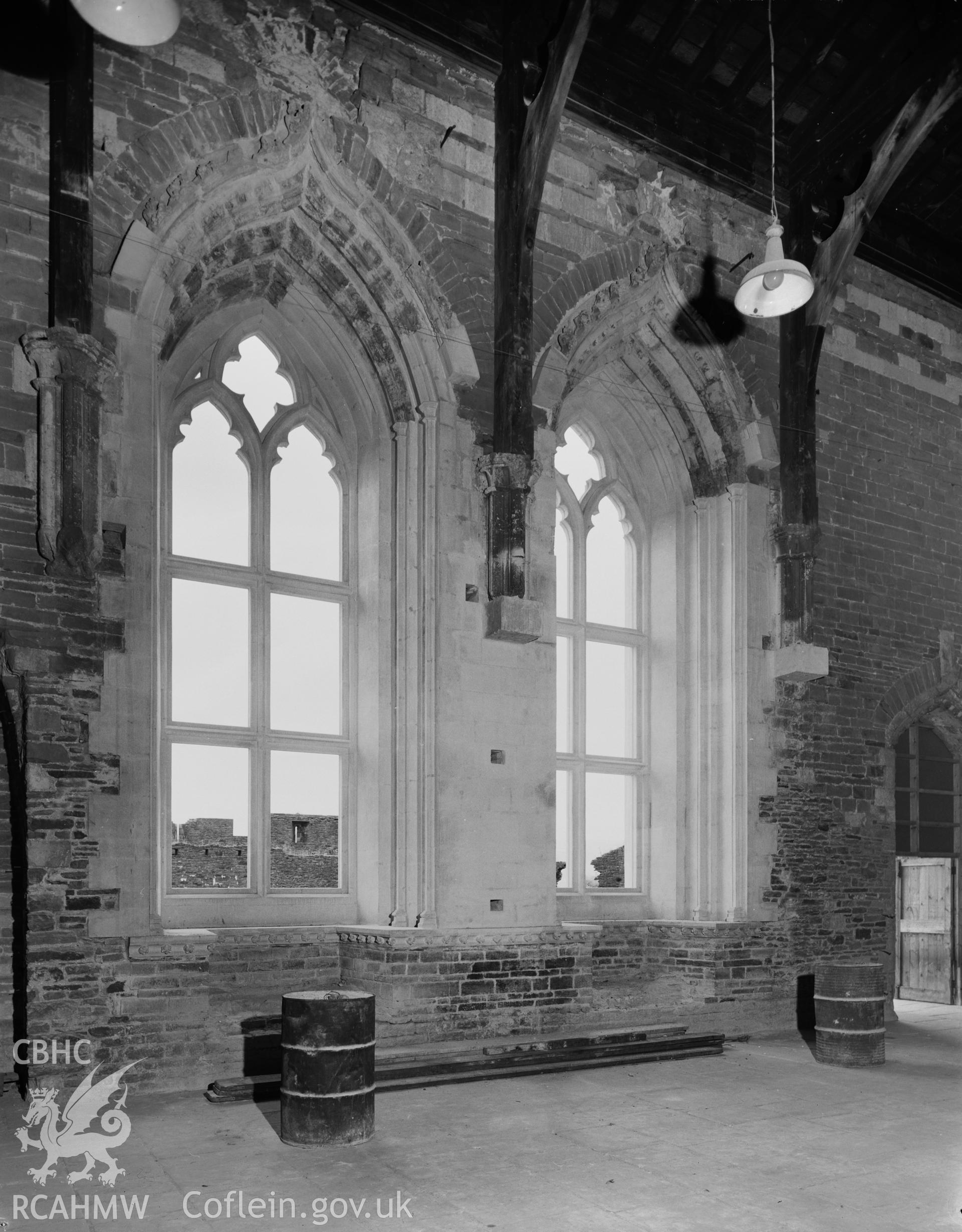 D.O.E photographs of Caerphilly Castle - windows Nos 3 & 4 showing inside of east jambs.