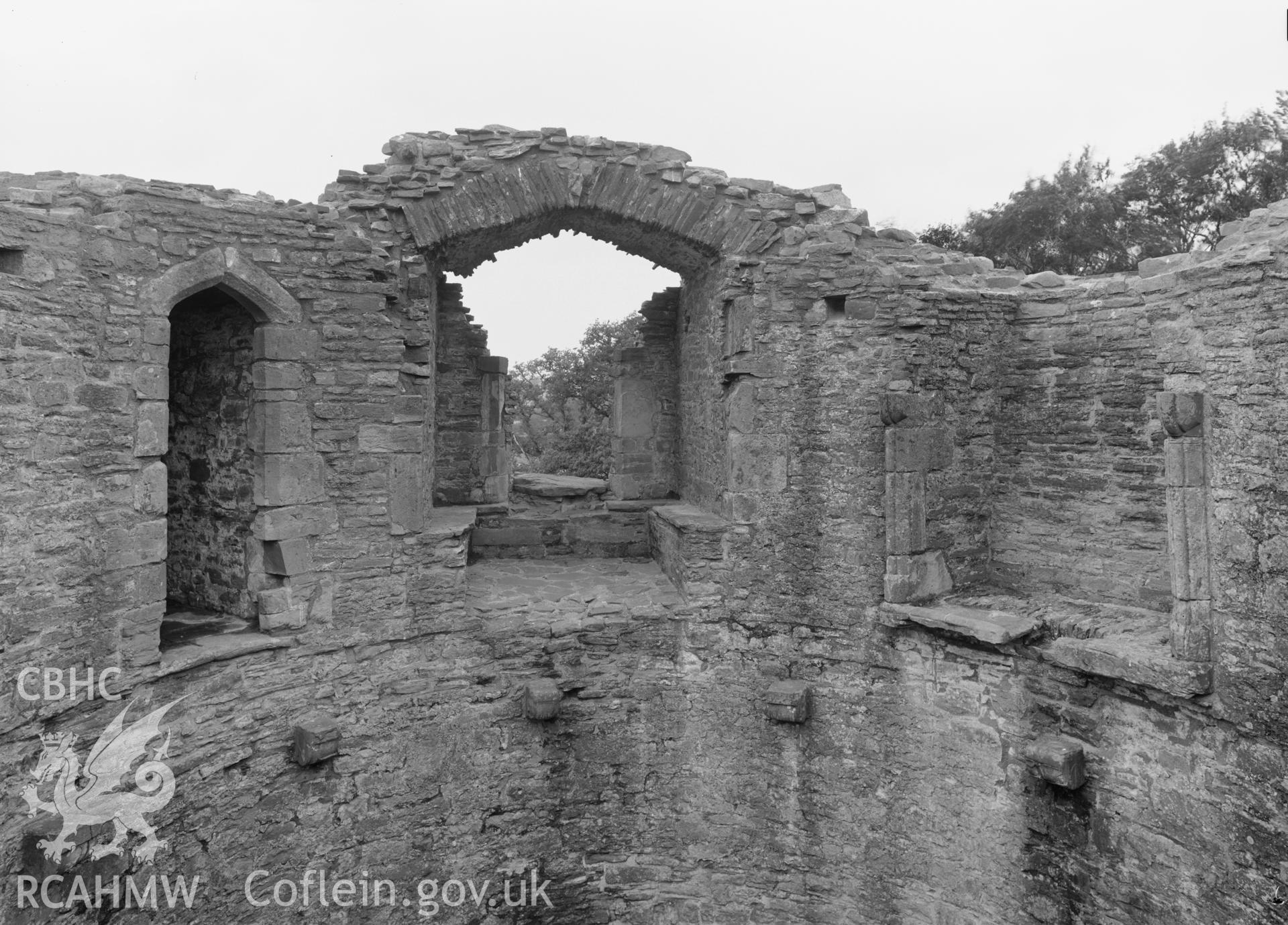 D.O.E photographs of Bronllys Castle Tower - interior top floor.