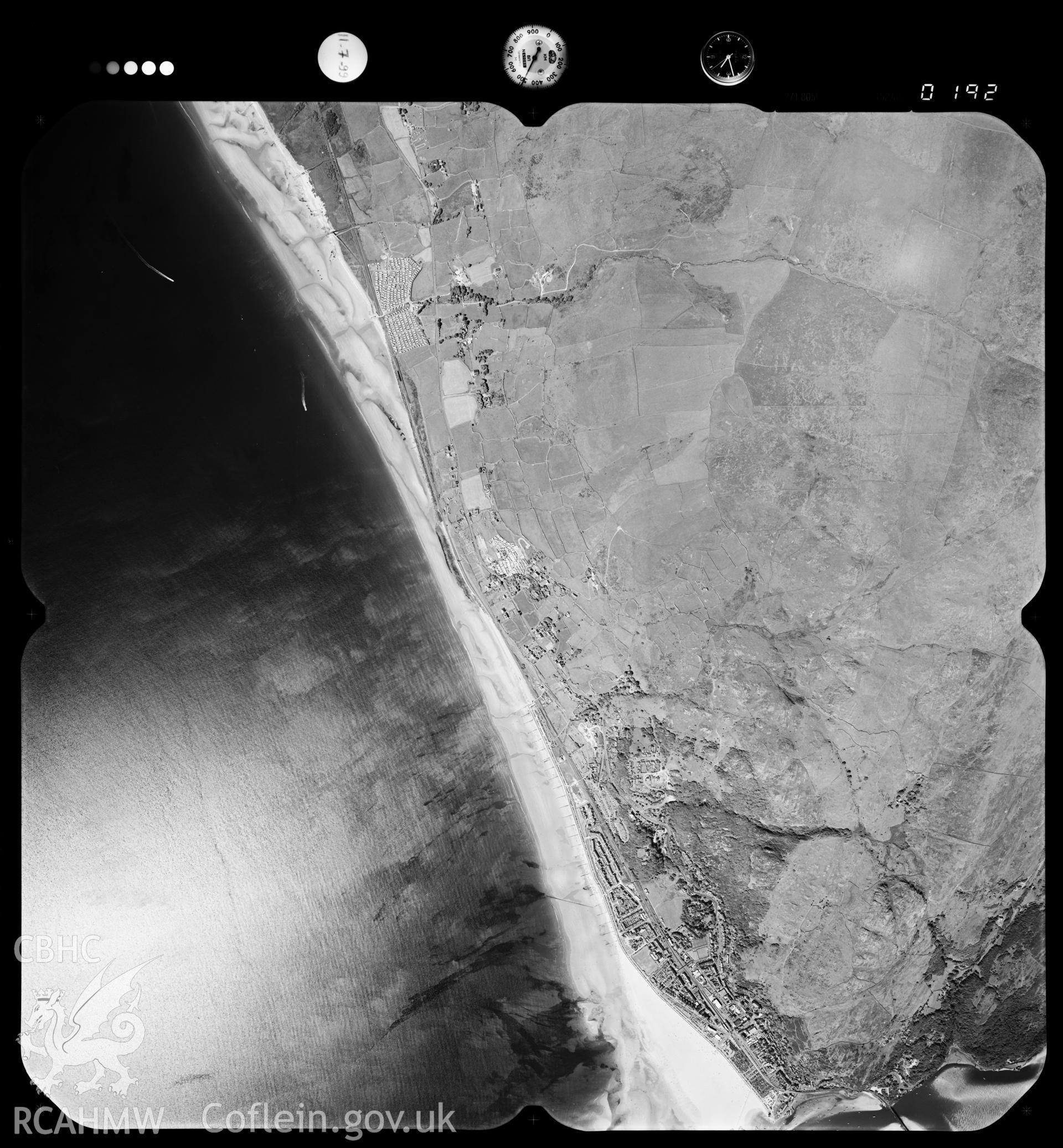 Digitized copy of an aerial photograph showing the Barmouth area taken by Ordnance Survey,  1999.