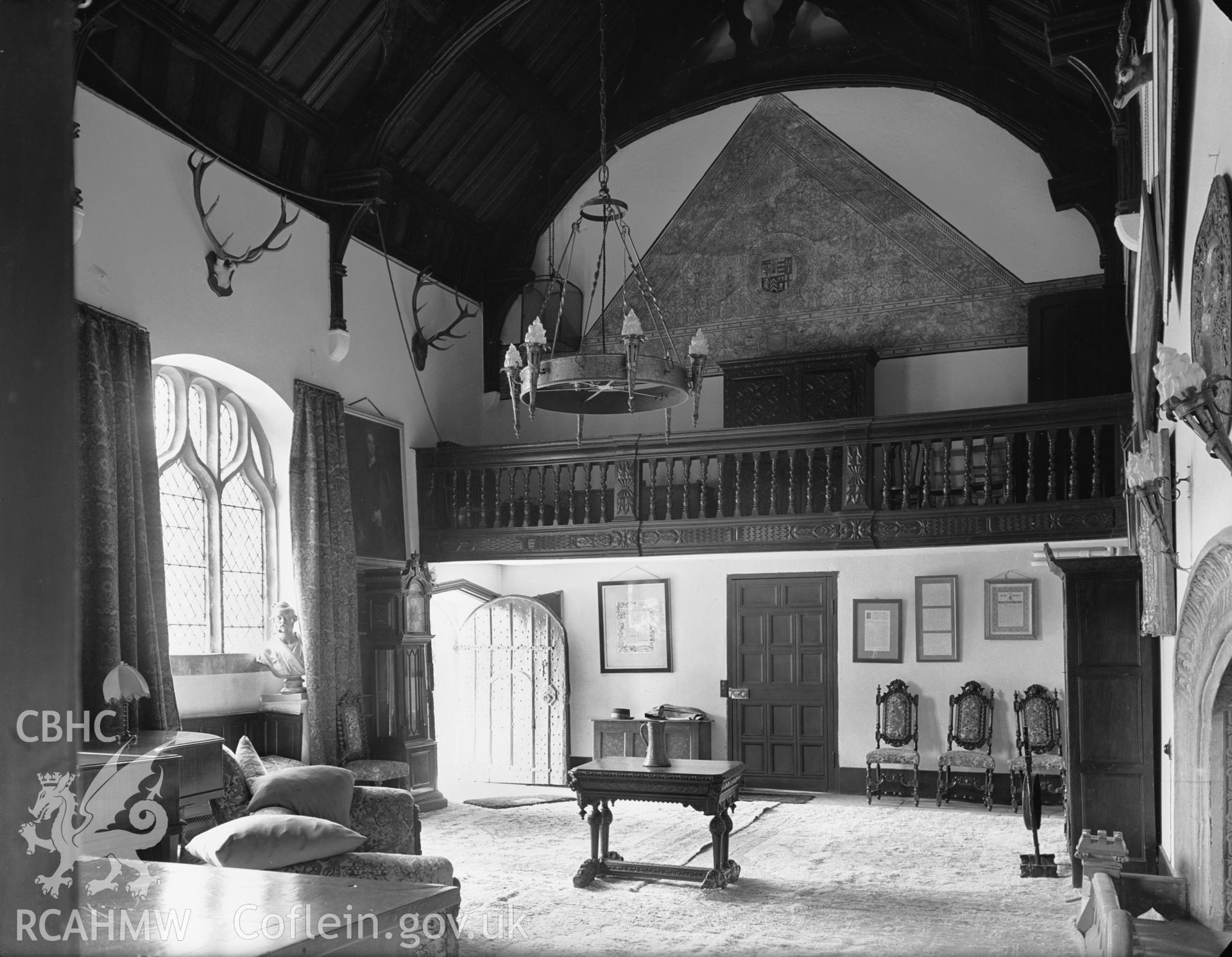 Interior view  of the Great Hall looking south-west.