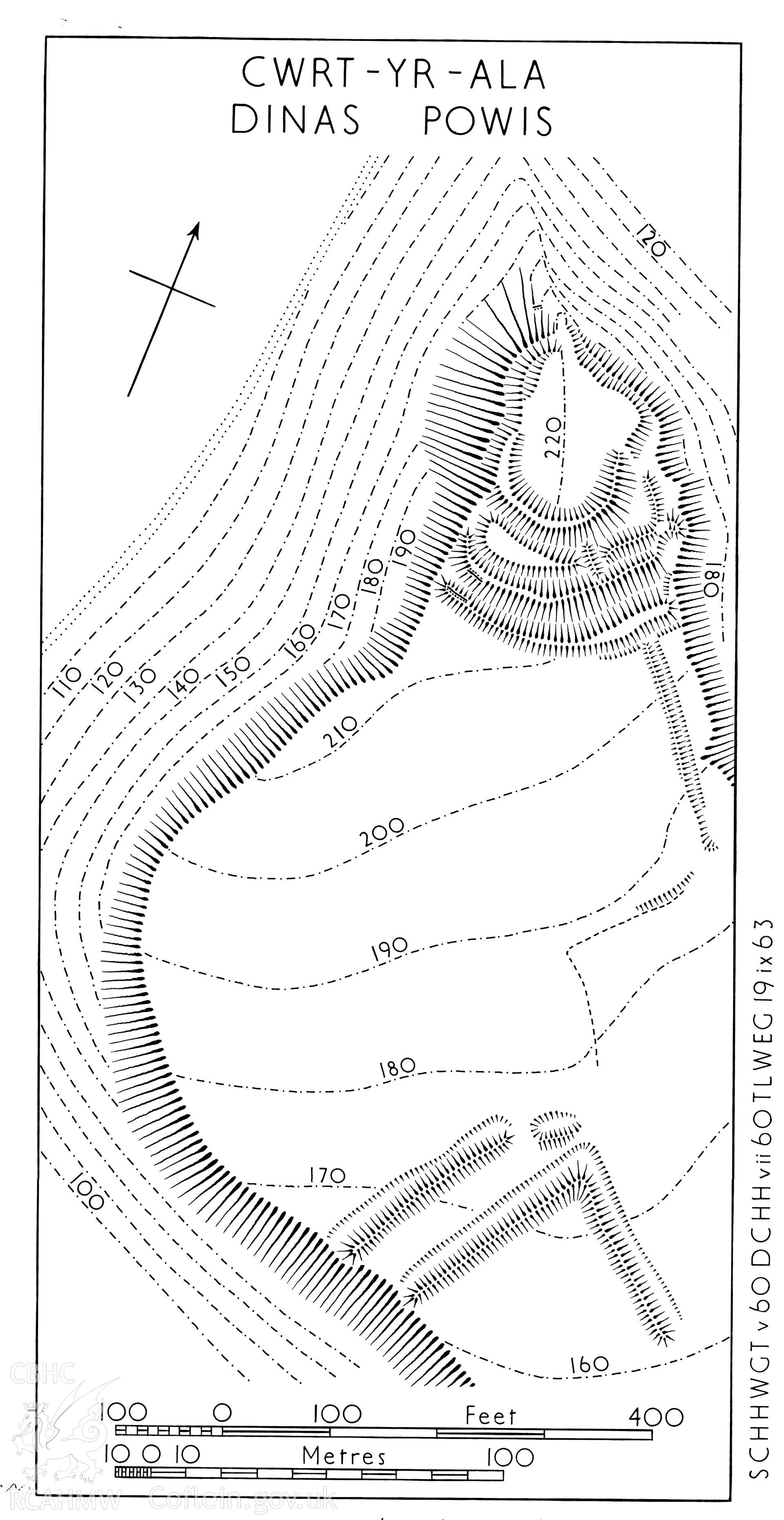 RCAHMW drawing showing plan of Cwrt yr Ala, Michaelston Le Pit.