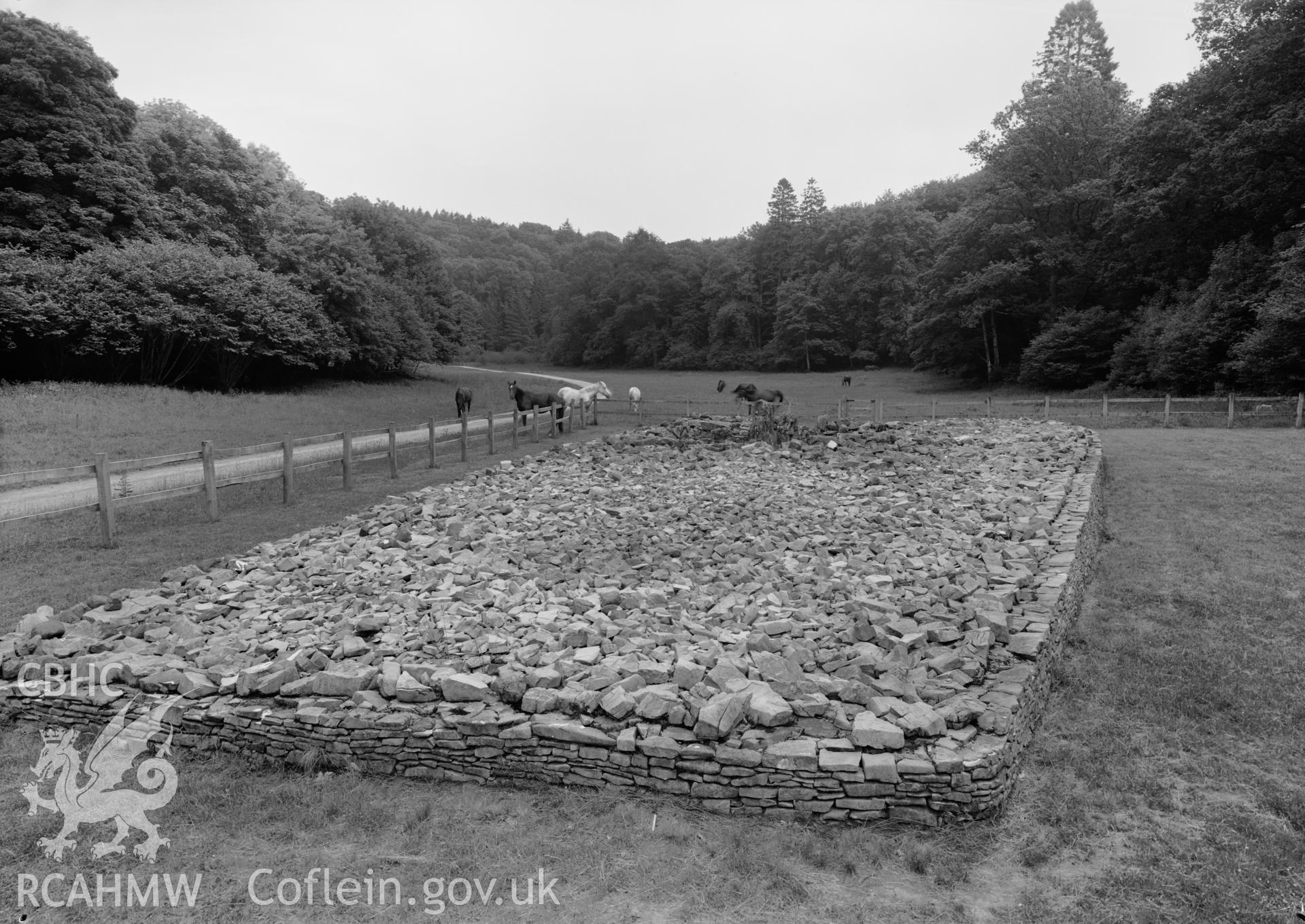 D.O.E photograph of Parc Le Breos Burial Chamber (Parc Cwm Long Cairn), Penmaen.
