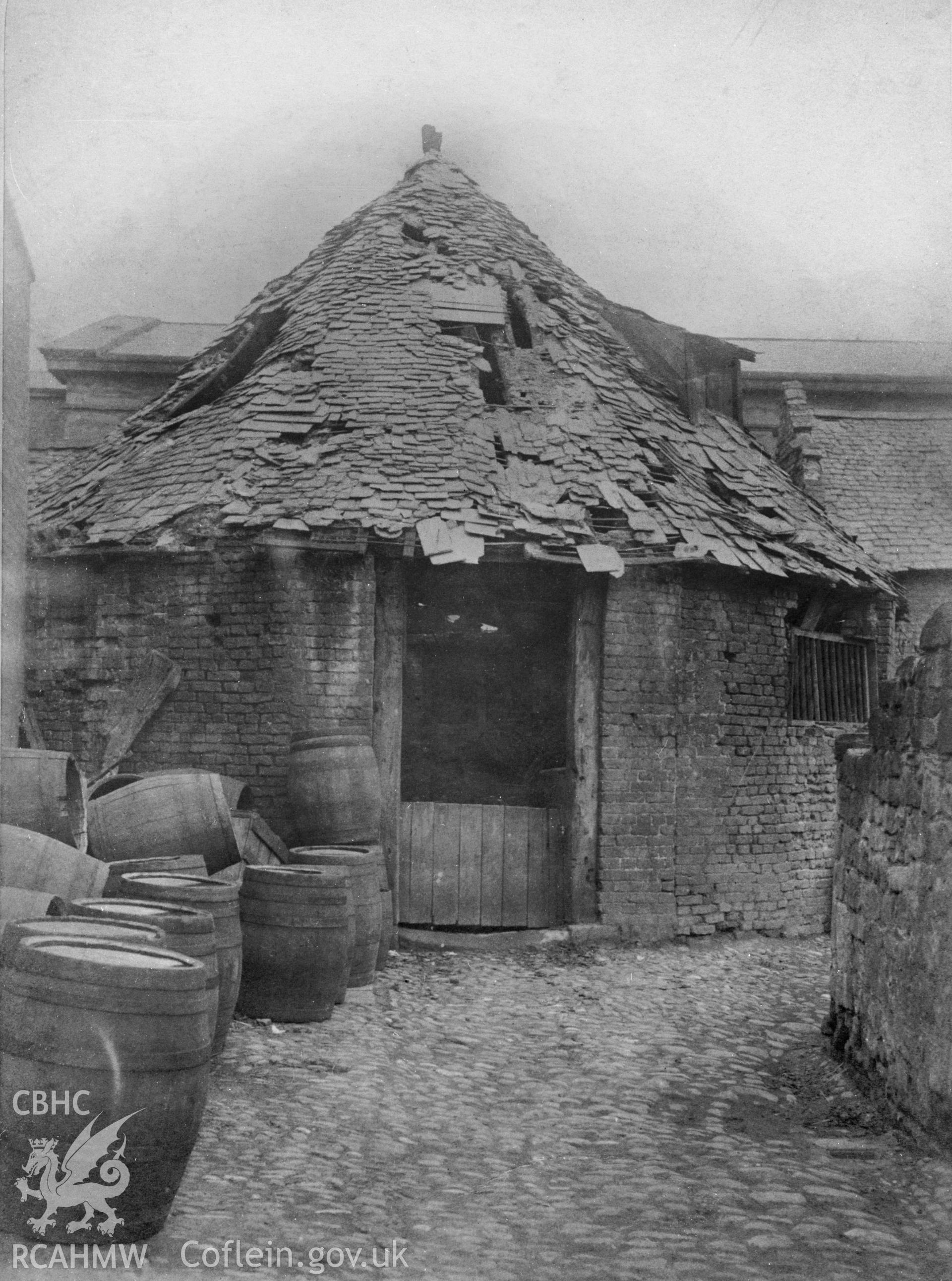 Two black and white photograph (one copy) of cockpit, Chester Street (near the Red Lion), Wrexham.