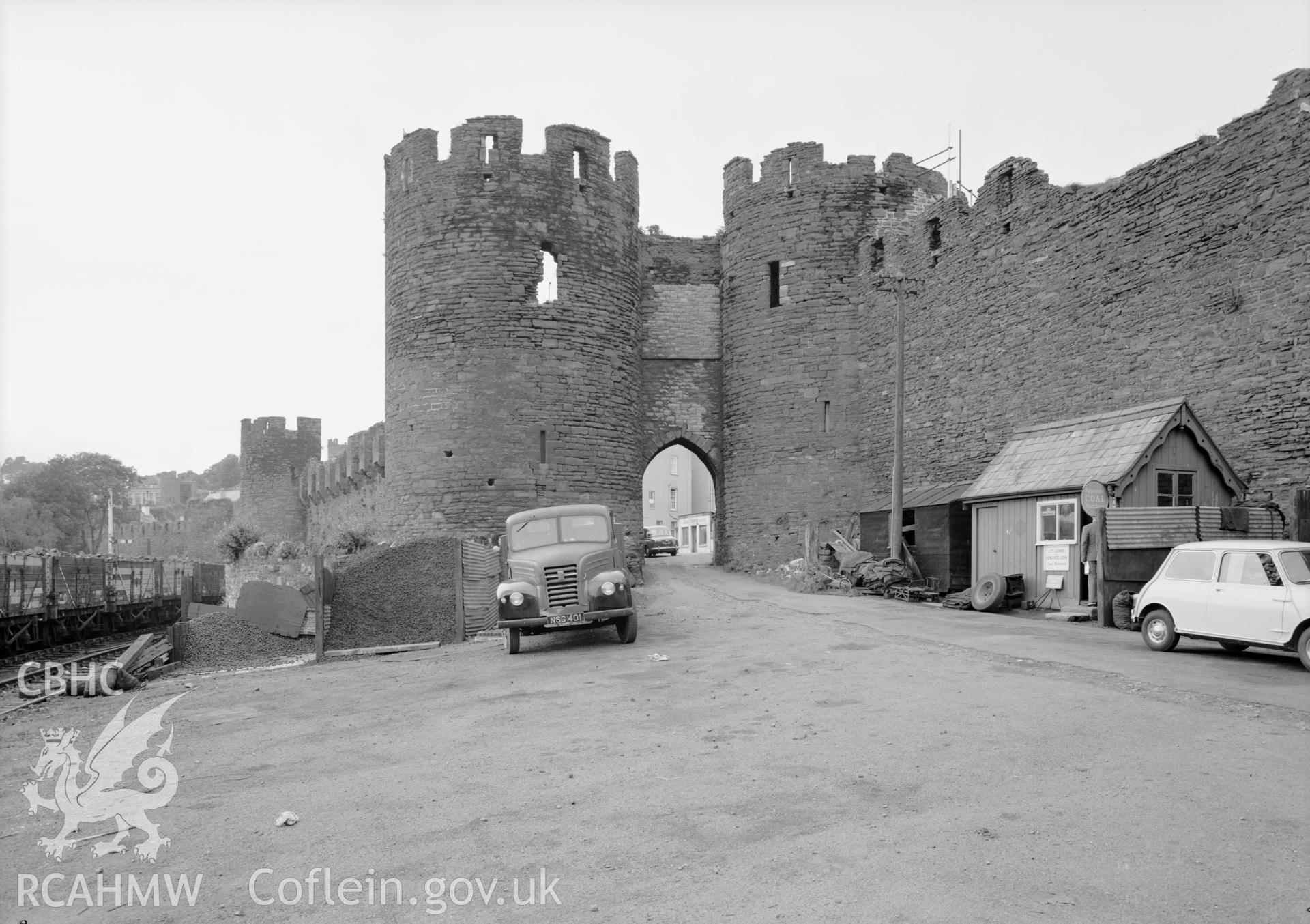 D.O.E photograph of Conwy Town Walls - south tower from the north, tower wall walk.