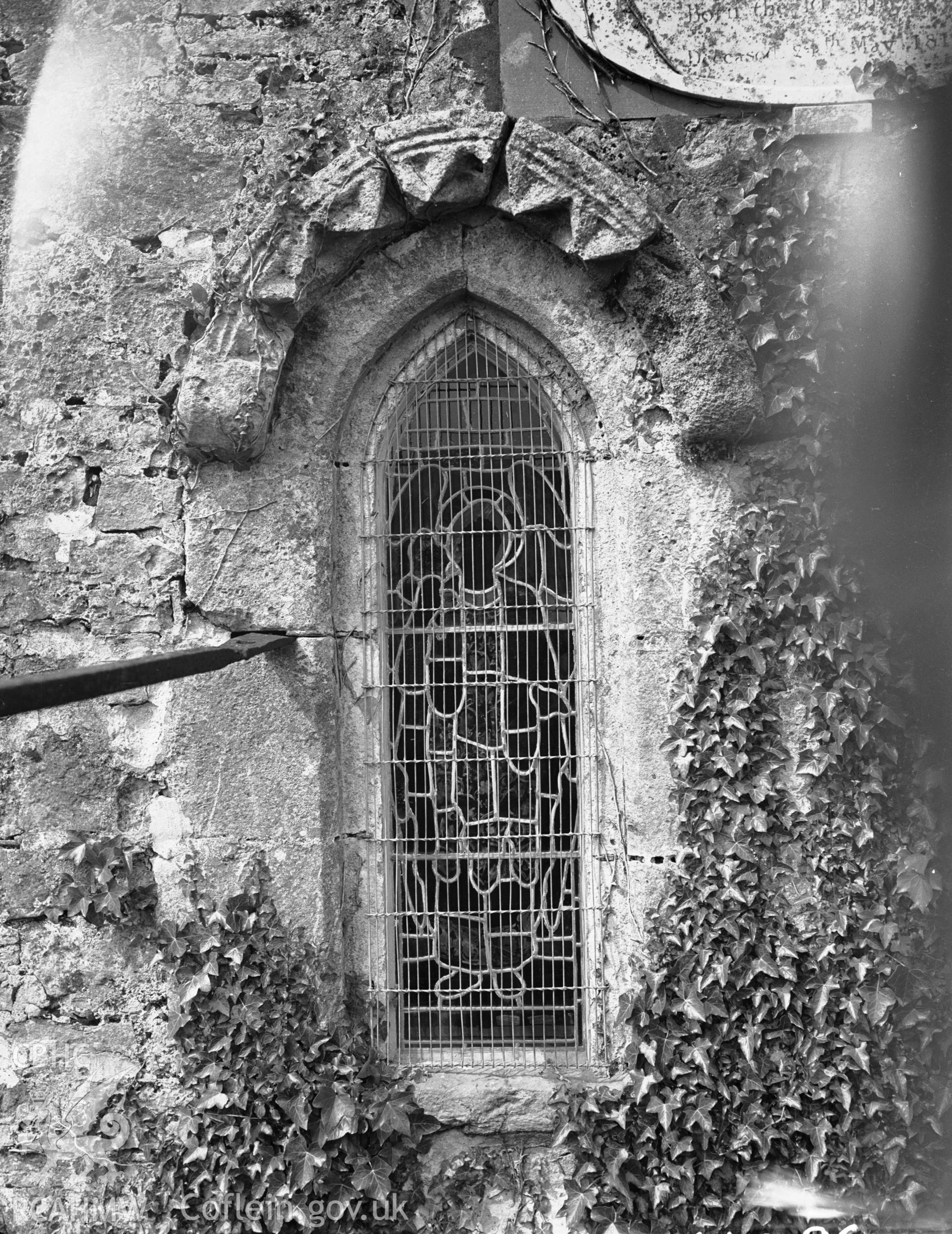 Exterior view showing the south window of the chamcel.