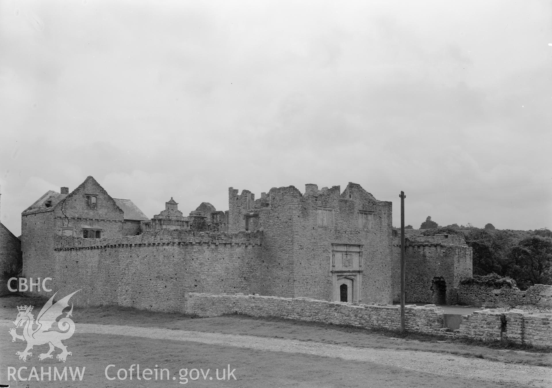 D.O.E. photograph of Beaupre Castle - general view from north northeast.