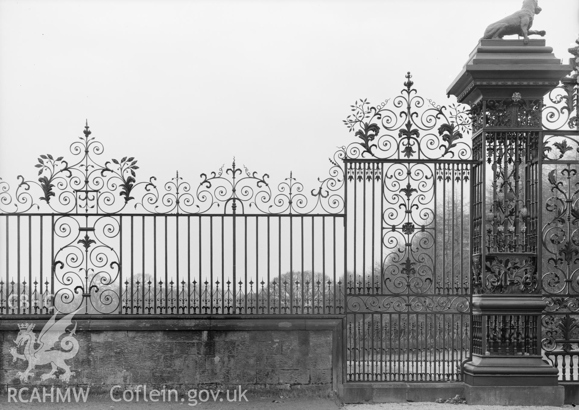 D.O.E photograph of Chirk Castle Gates.