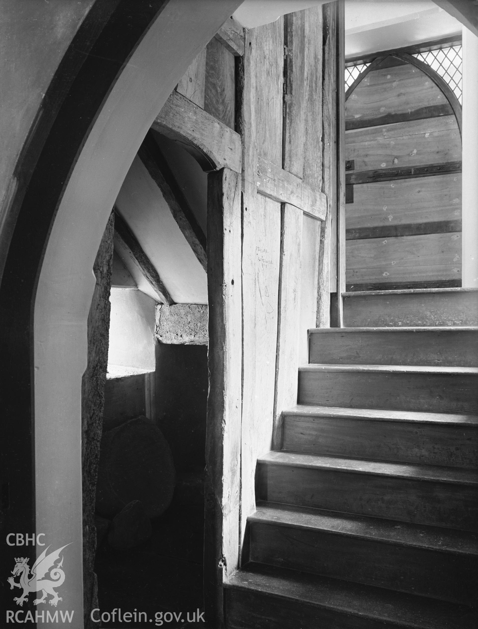 Interior view showing the staircase on the ground floor leading to the south porch.