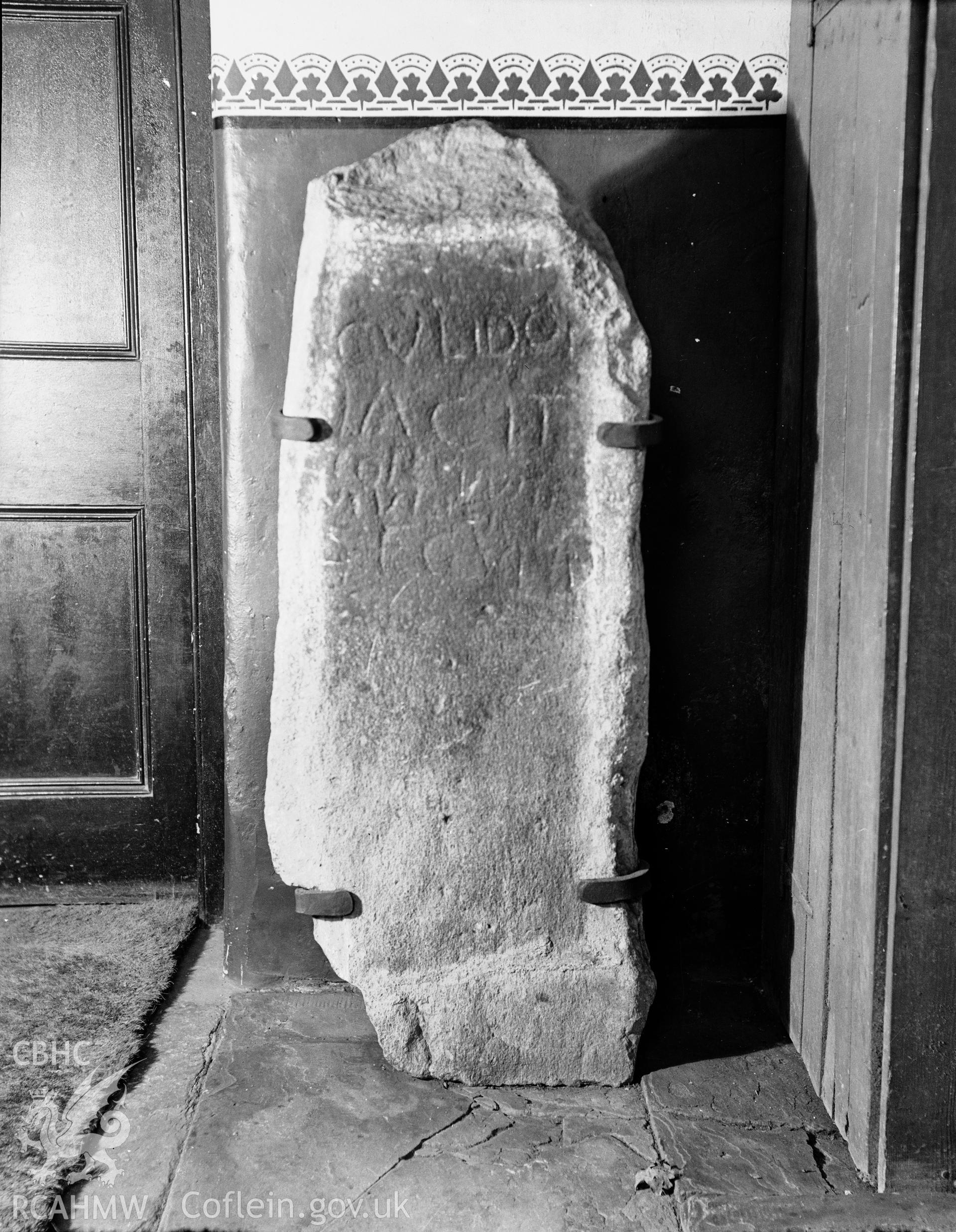 View of inscribed stone