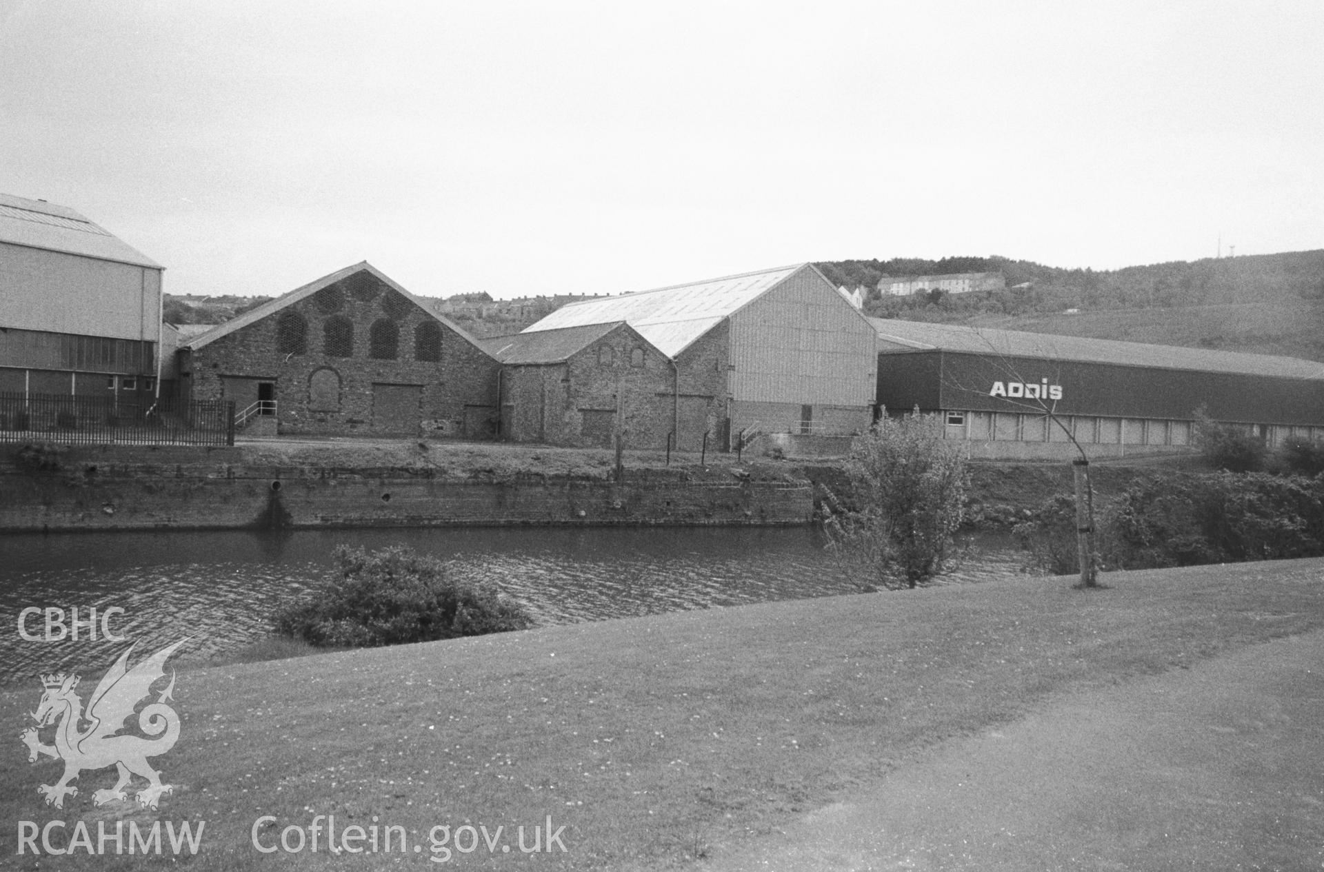 Photograph of Upper Bank Copperworks, Swansea: showing the west elevation of the smelting halls.