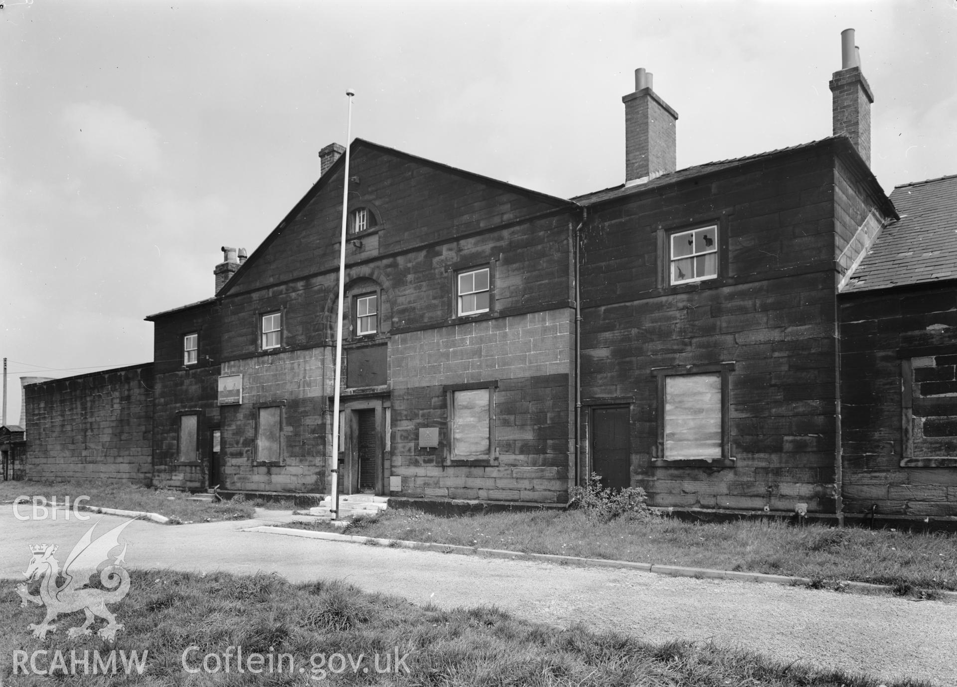 D.O.E photograph of Flint Gaol - south west elevation, from southl. In castle outer ward (since removed).