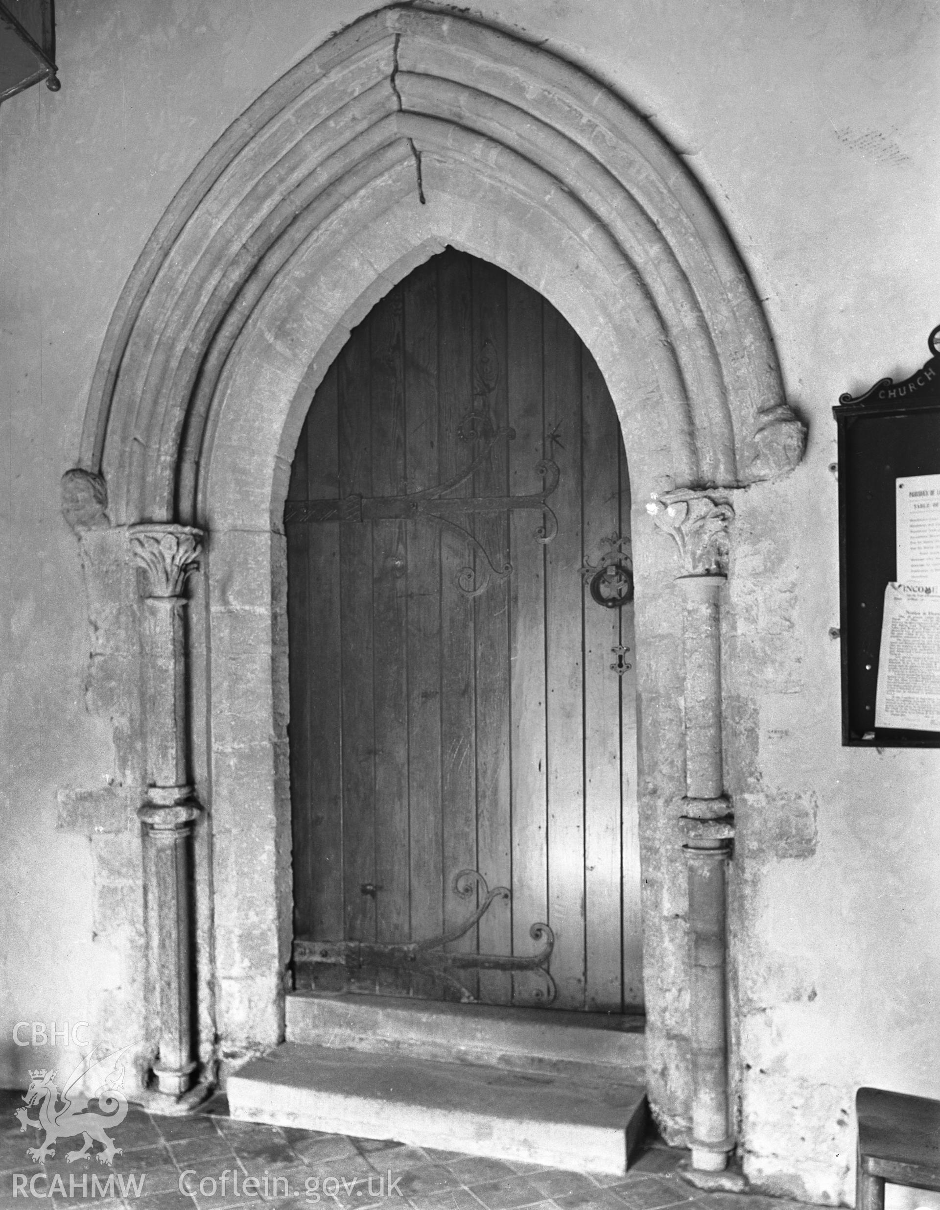 Interior view showing south doorway.