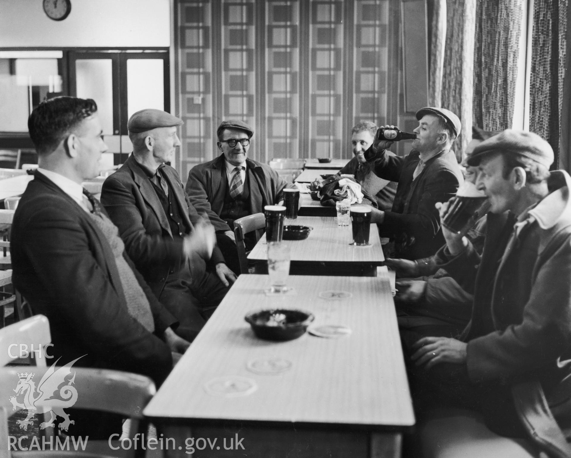 Black and white image showing the interior of a workingmens club in the Ferndale area, loaned for copying by Daryl Leeworthy.