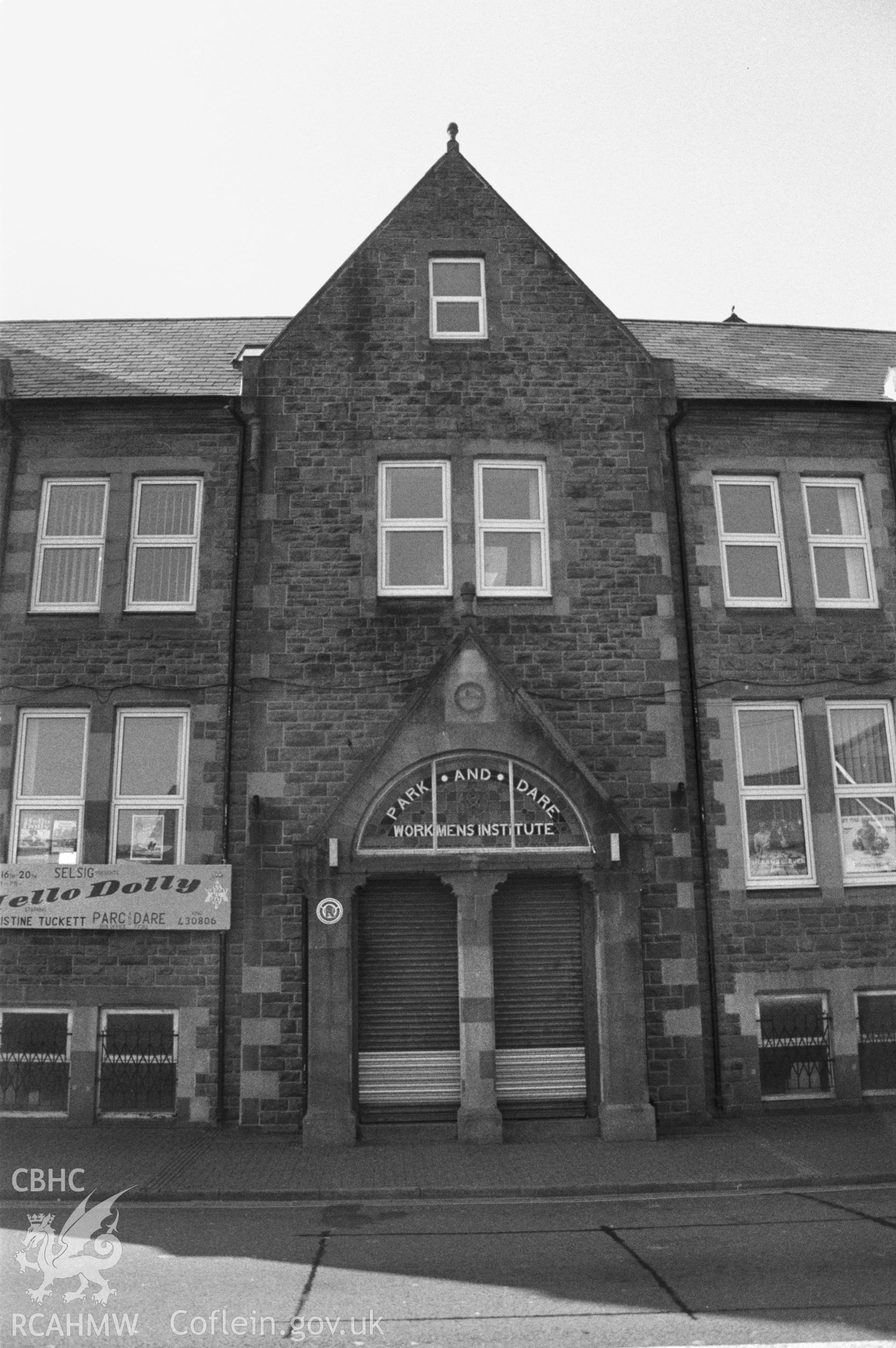 Exterior, Station Street elevation, central part of 1892 building.