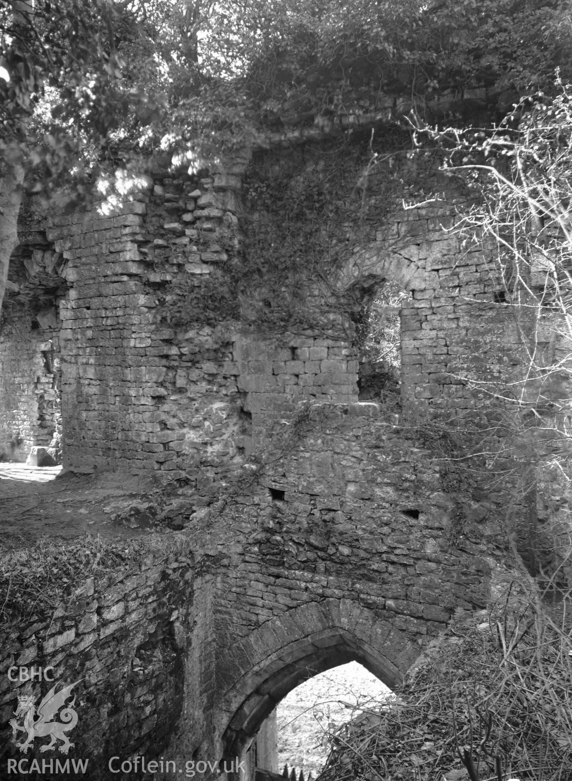 View of the north wall from inside, showing top of the north arch.