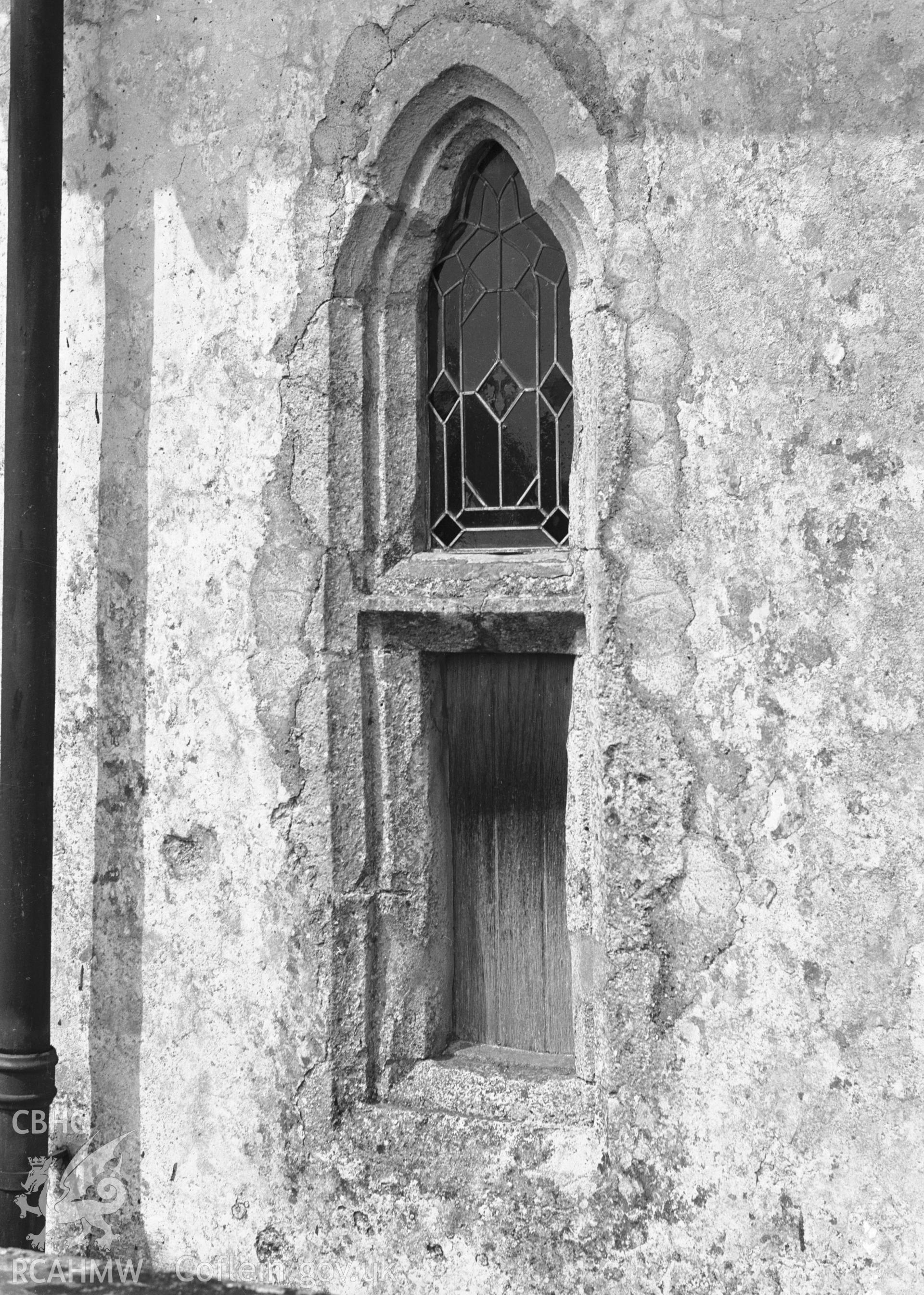 Exterior view showing the low window on the south wall of the chancel.