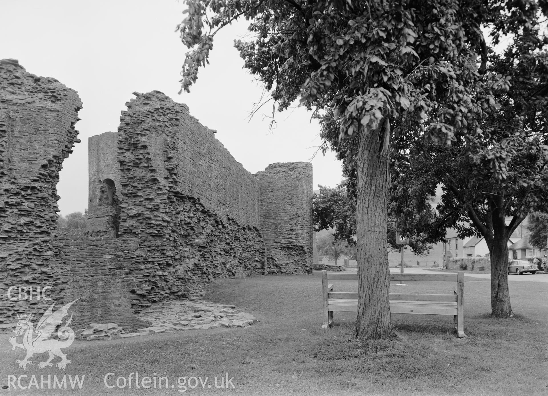 D.O.E photograph of Skenfrith Castle - exterior curtain wall, facing street.
