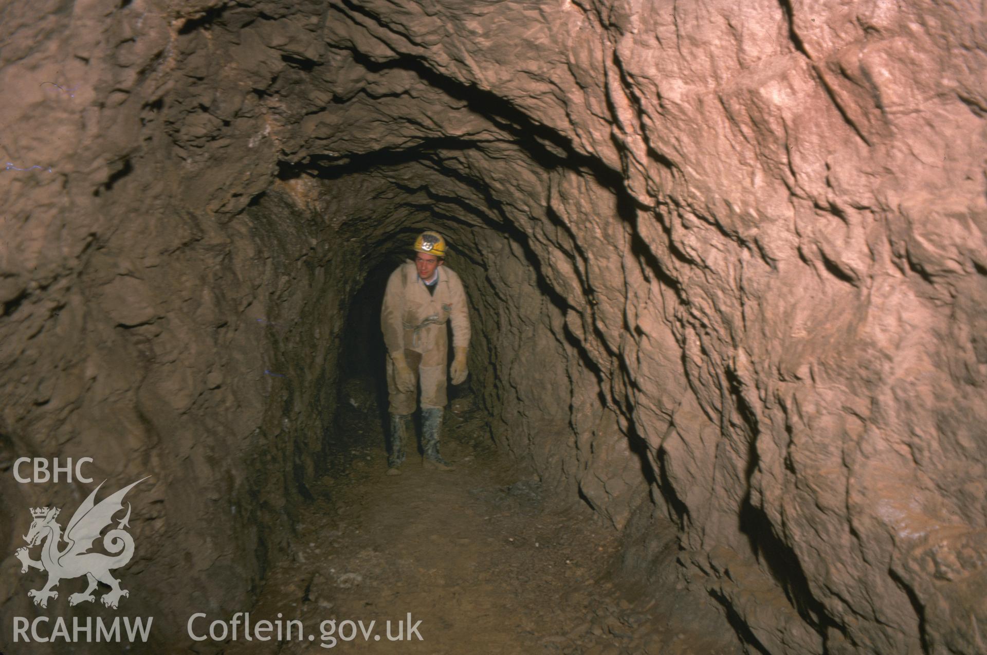 Digitized 35mm slide showing the downhill shaft level at Maeshafn.