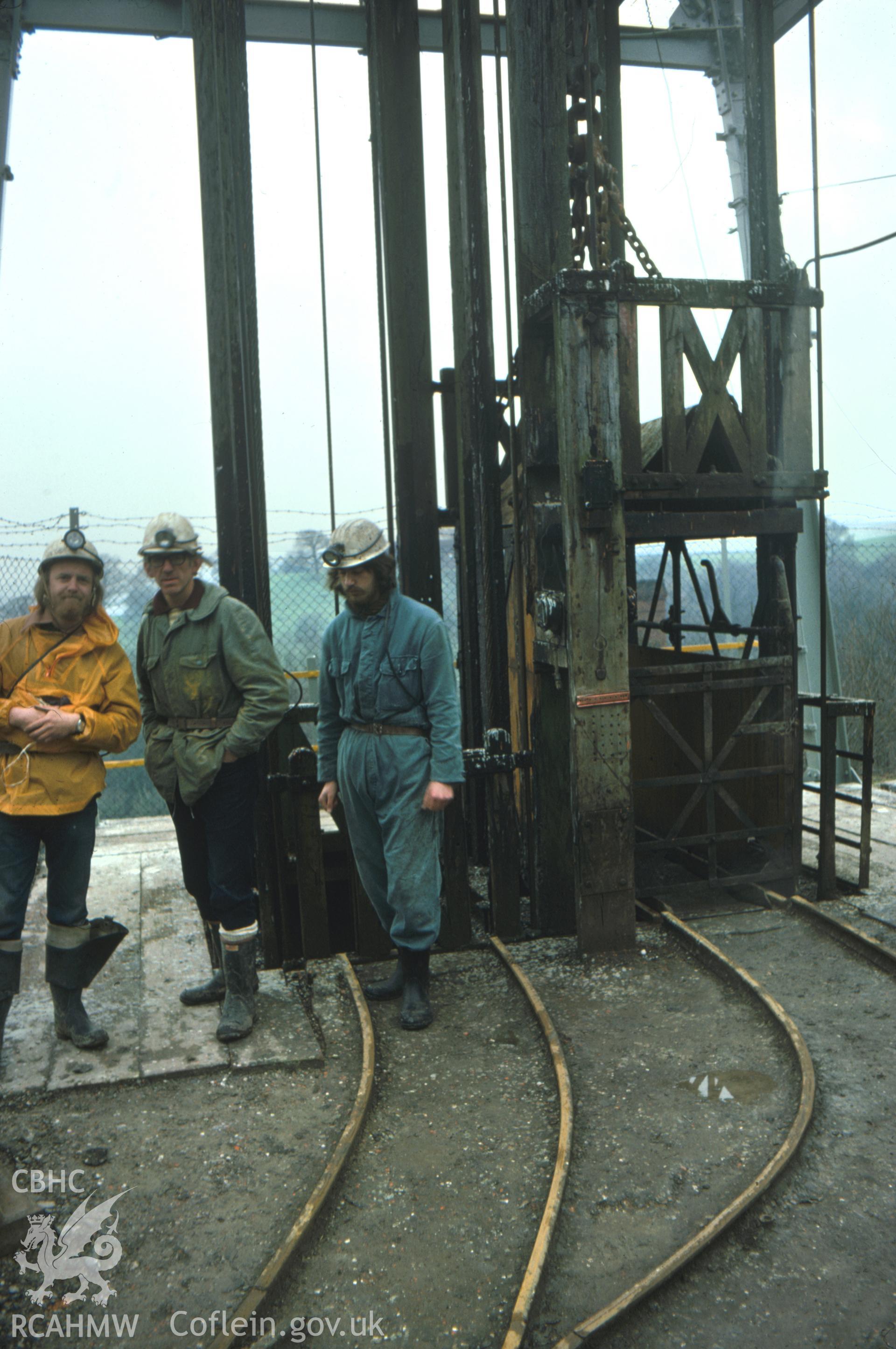 Digitized 35mm slide of Olwyn Goch Mine, Halkyn, showing shaft.