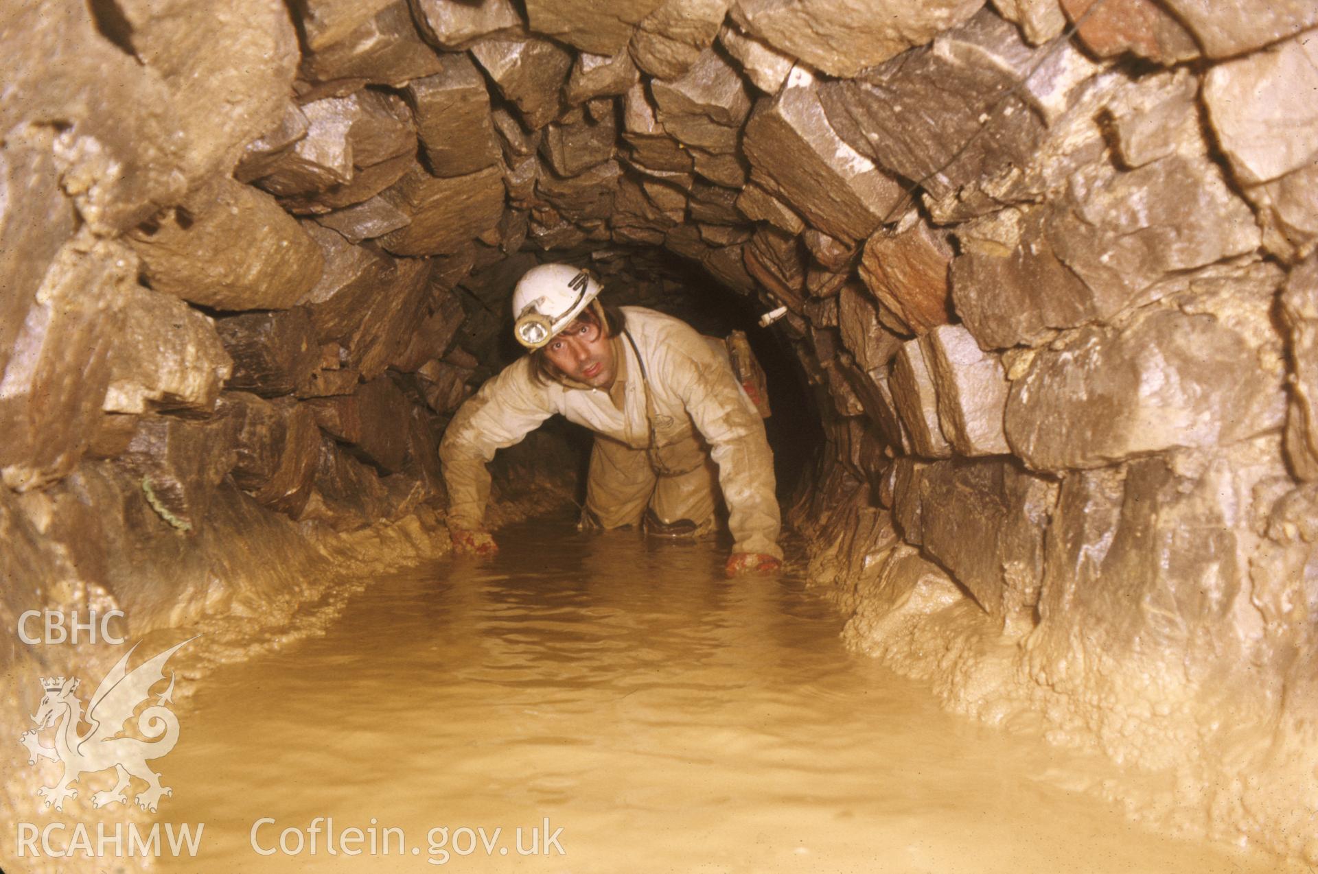 Digitized 35mm slide of Waenlas Mine, Llanarmon, showing adit.