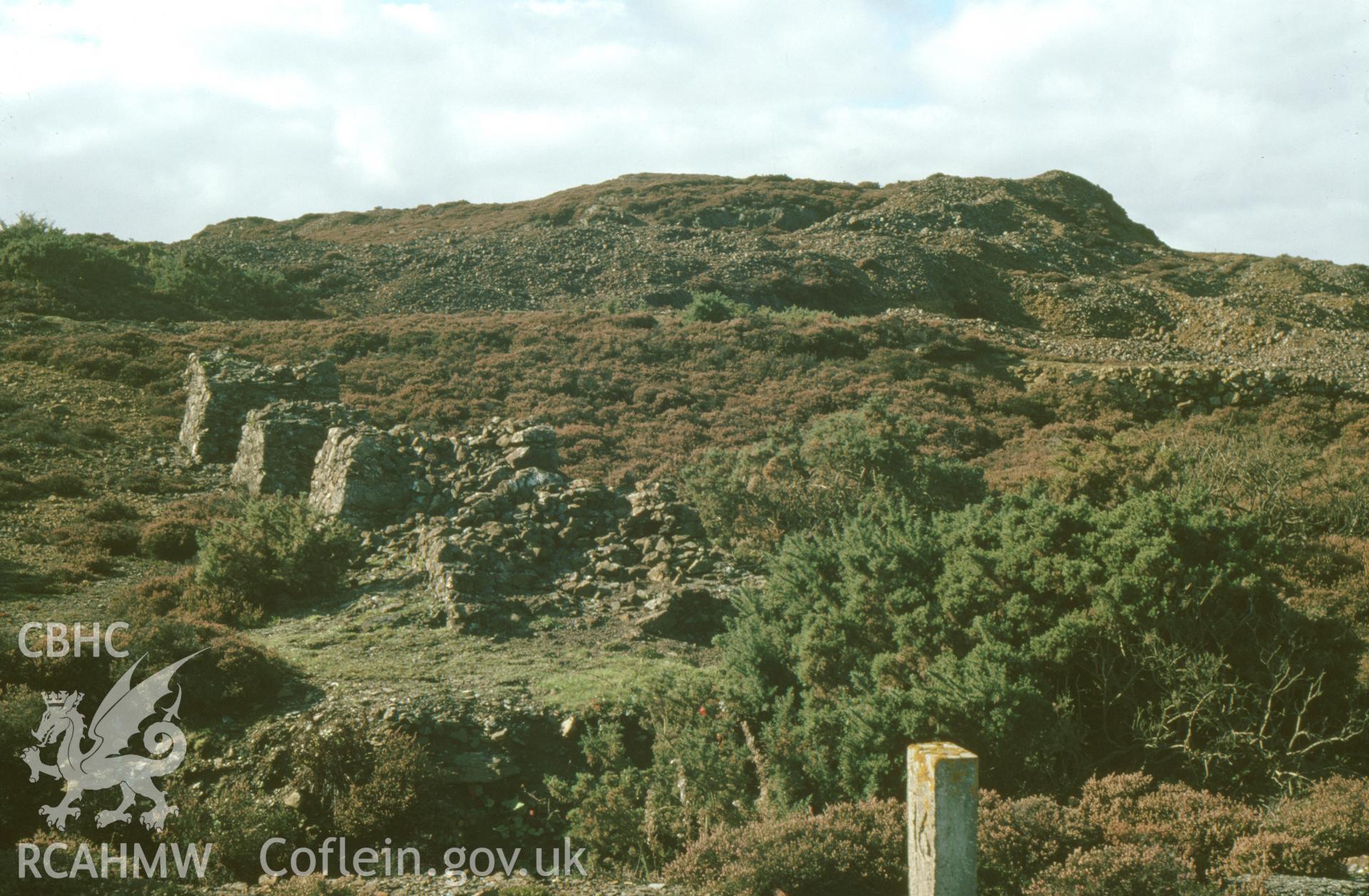 Digitized 35mm slide showing support pillars near Pearl Shaft engine-house, Parys Mountain.