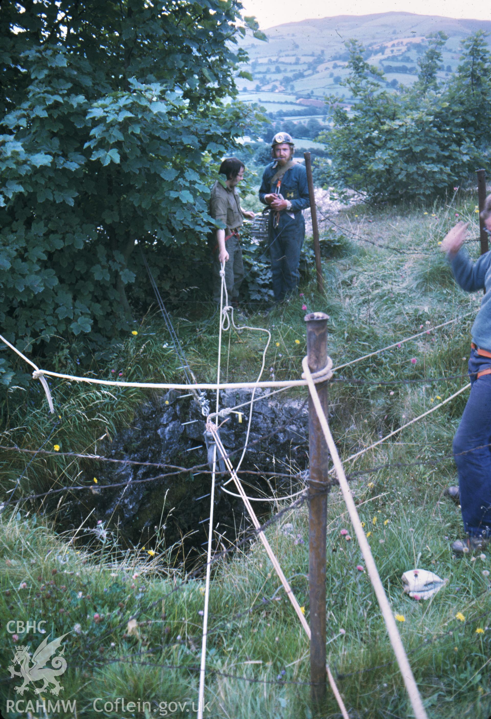 Digitized 35mm slide of Westminster Mine, Llanarmon, showing new shaft.