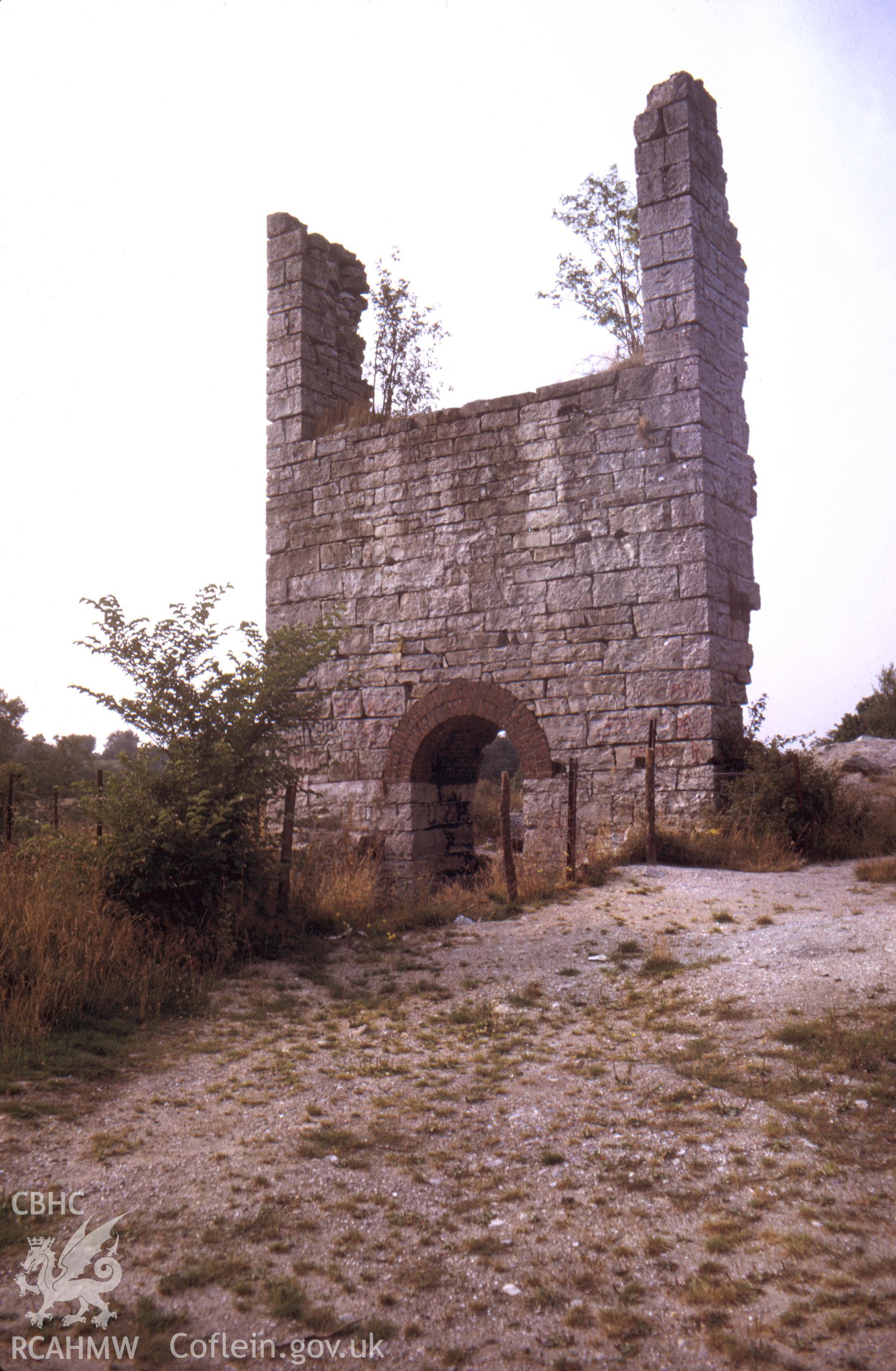 Digitized 35mm slide of Grosvenor shaft engine house, Maeshafn.