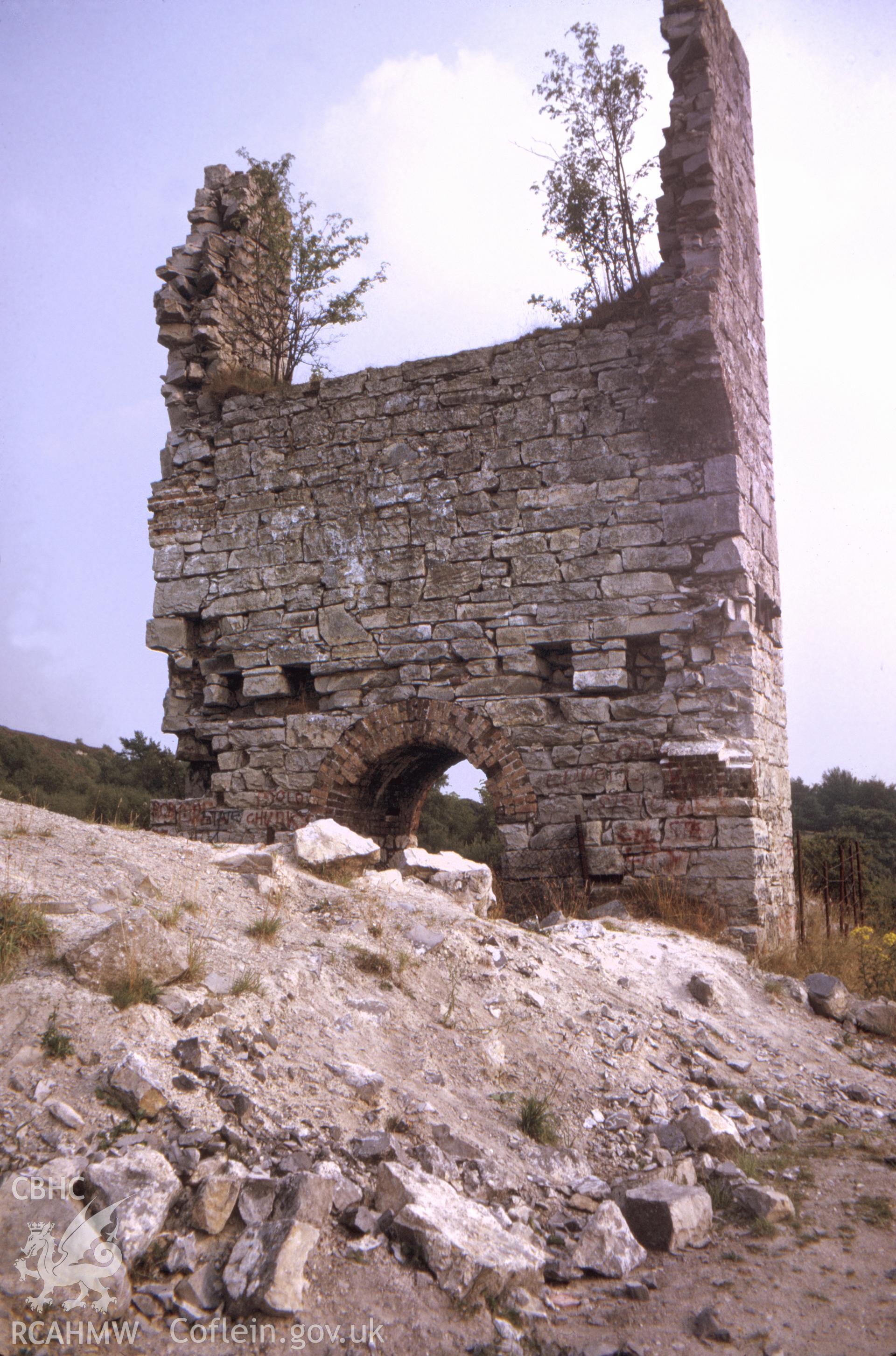 Digitized 35mm slide of Grosvenor shaft engine house, Maeshafn.