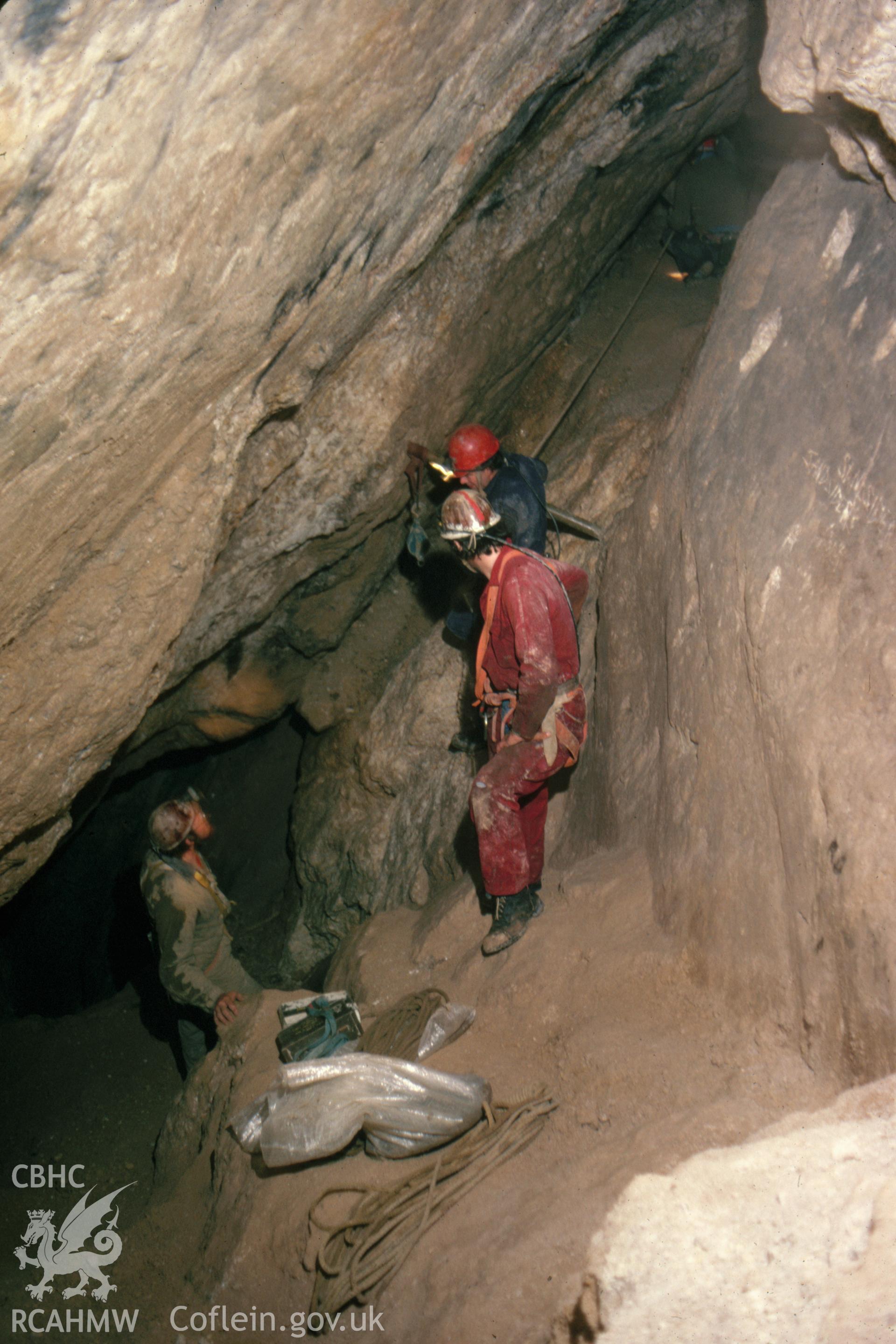 Digitized 35mm slide showing Belgrave Mine Stope.
