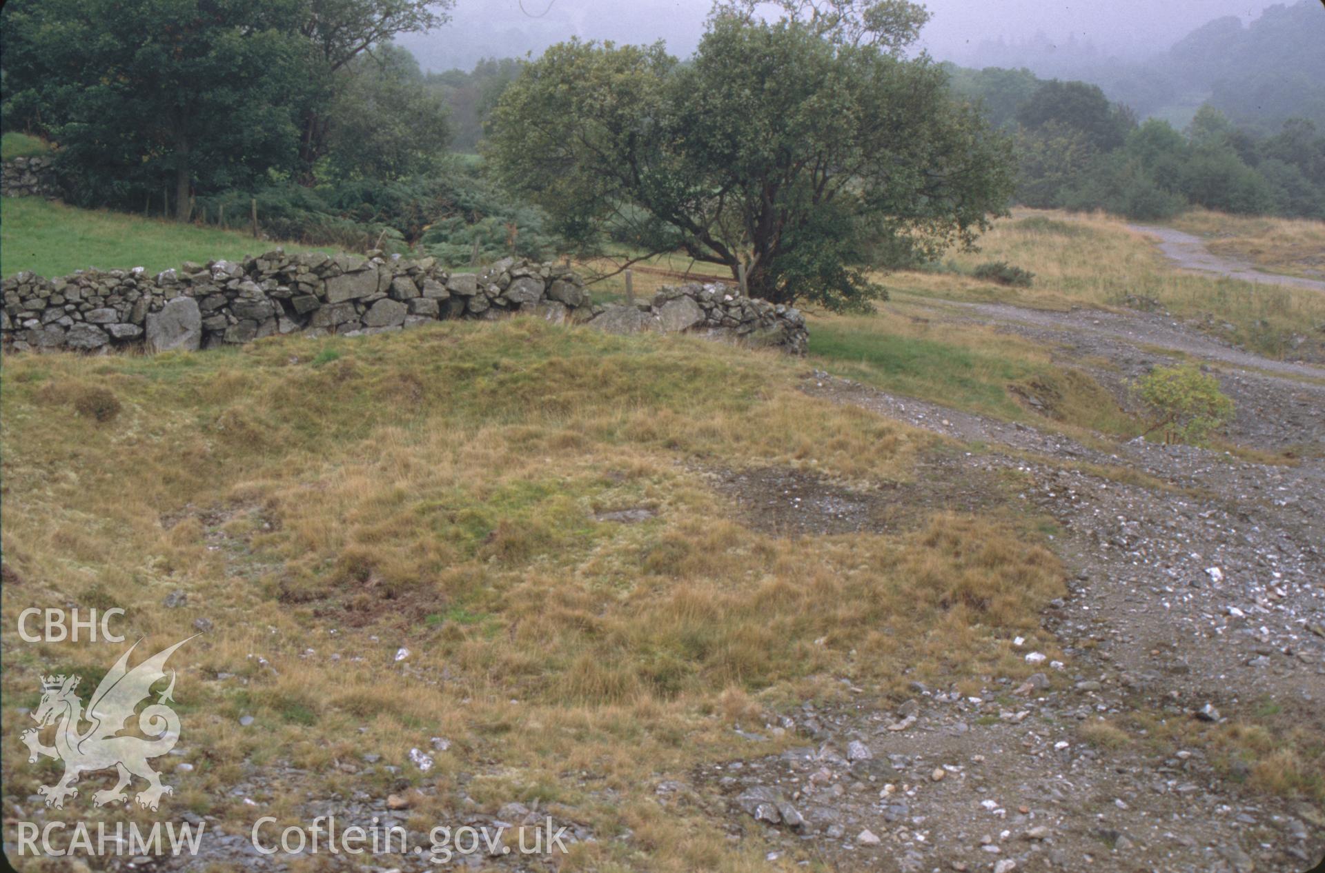 Digitized 35mm slide showing Llangynog Mine whim circle.