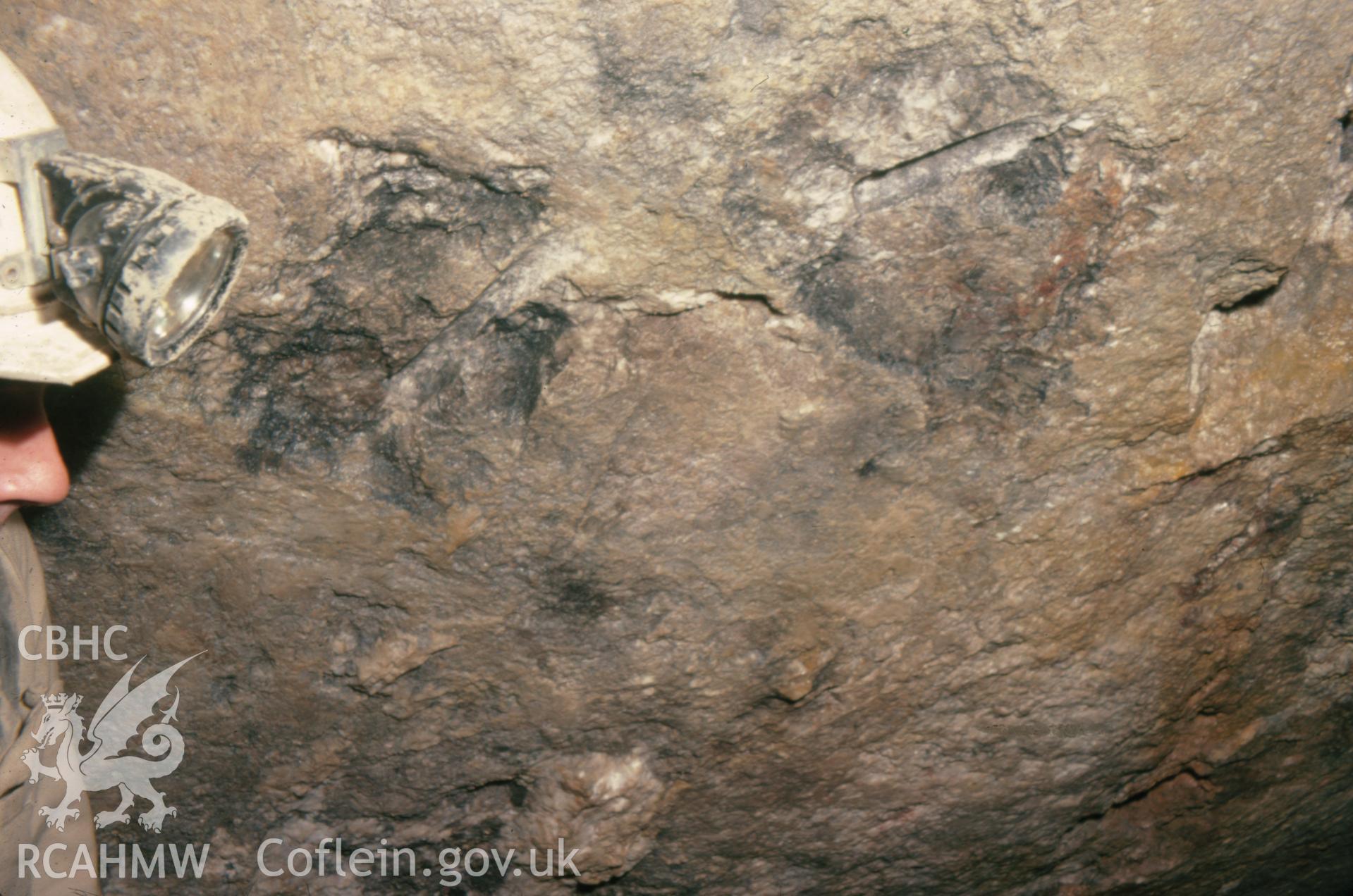 Digitized 35mm slide showing Belgrave Mine shotholes.