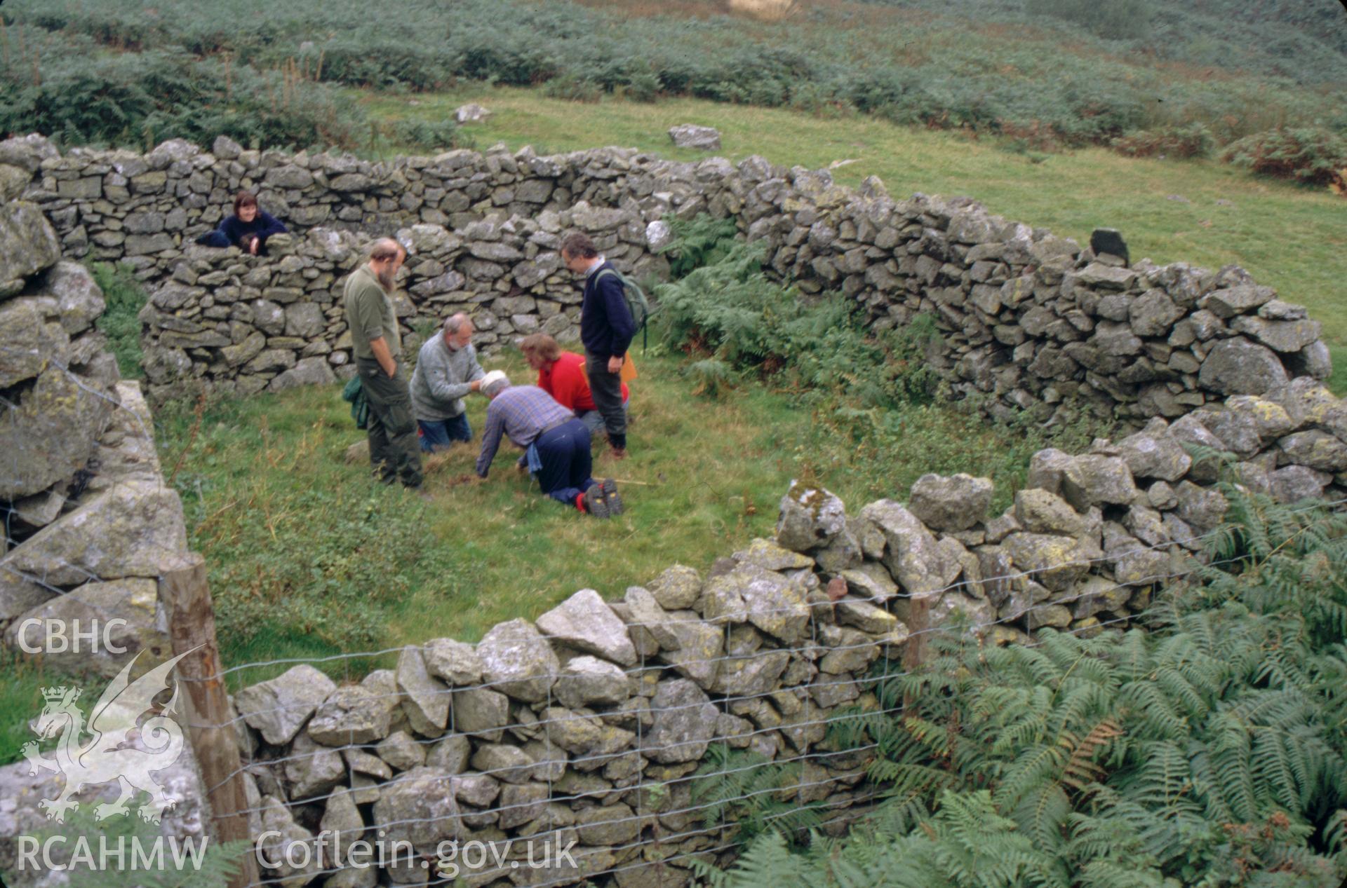 Digitized 35mm slide showing Llangynog Mine, smelting.