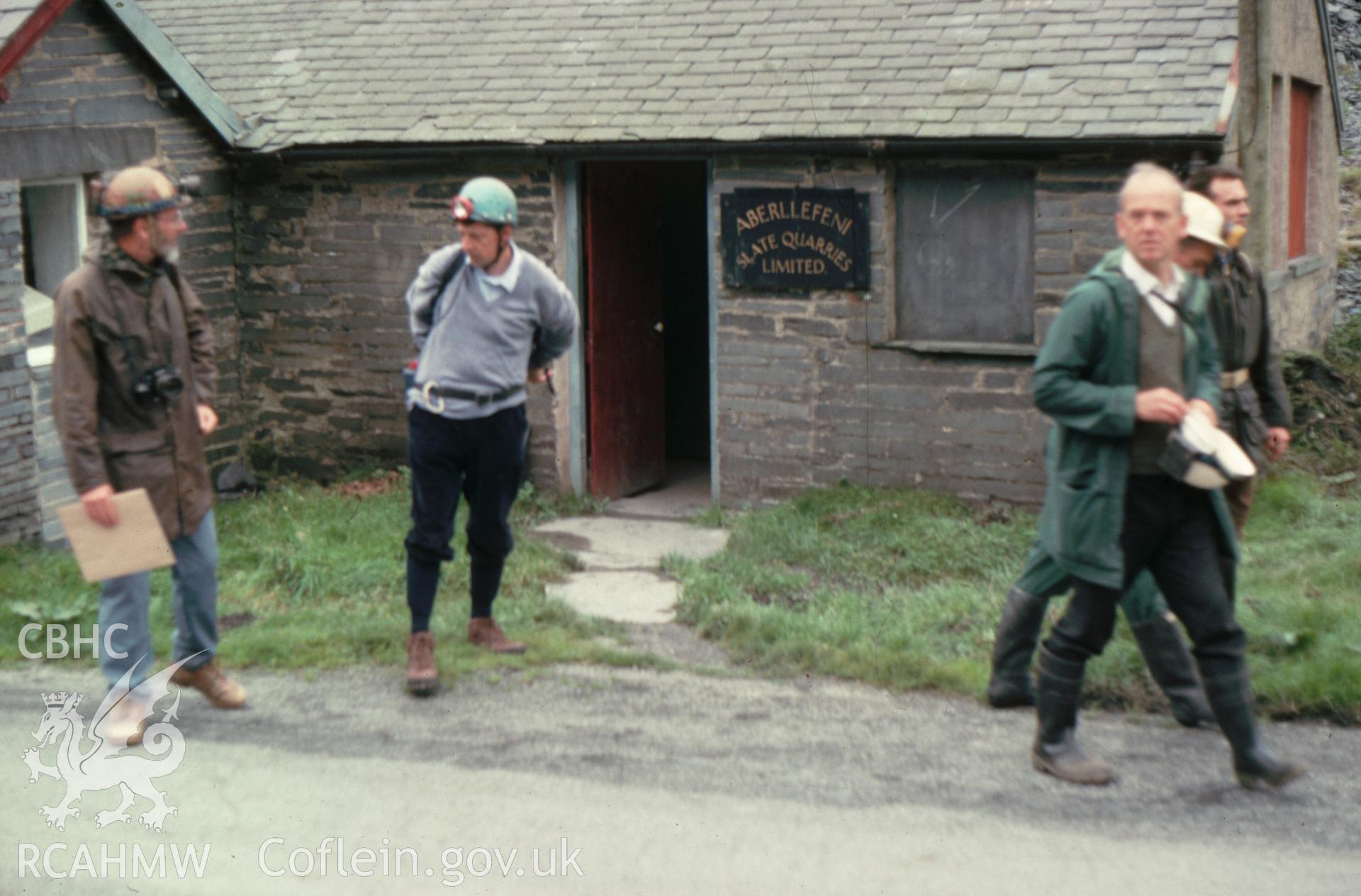 Digitized 35mm slide showing Aberllefenni slate quarries office.