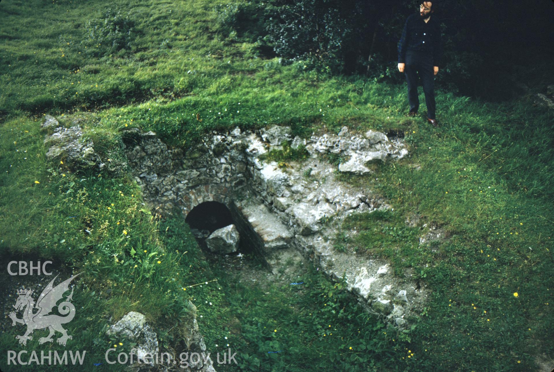 Digitized 35mm slide of Talargoch Mine, Dyserth, showing drain.