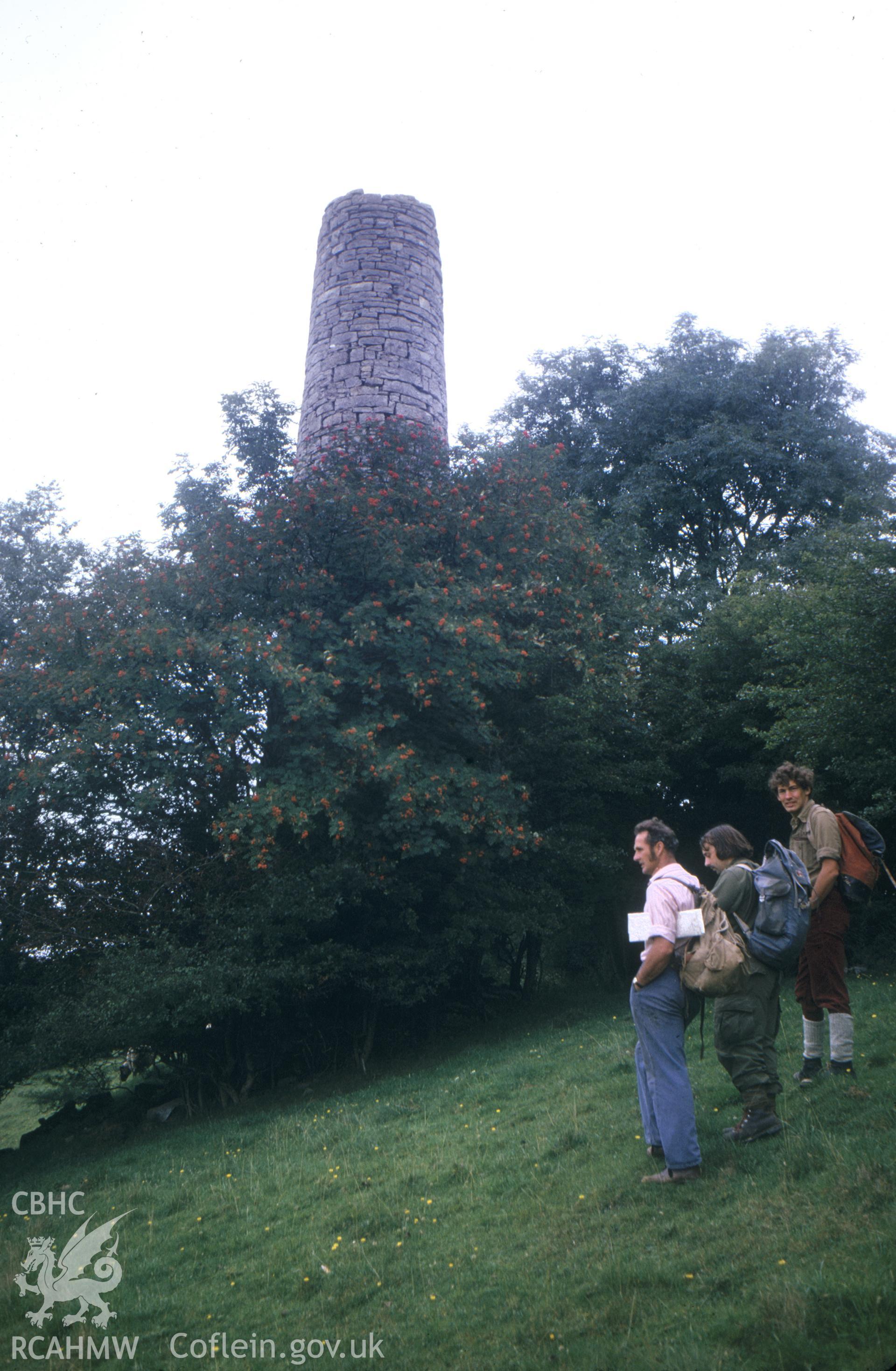 Digitized 35mm slide of Westminster Mine, Llanarmon, showing Nant chimney.