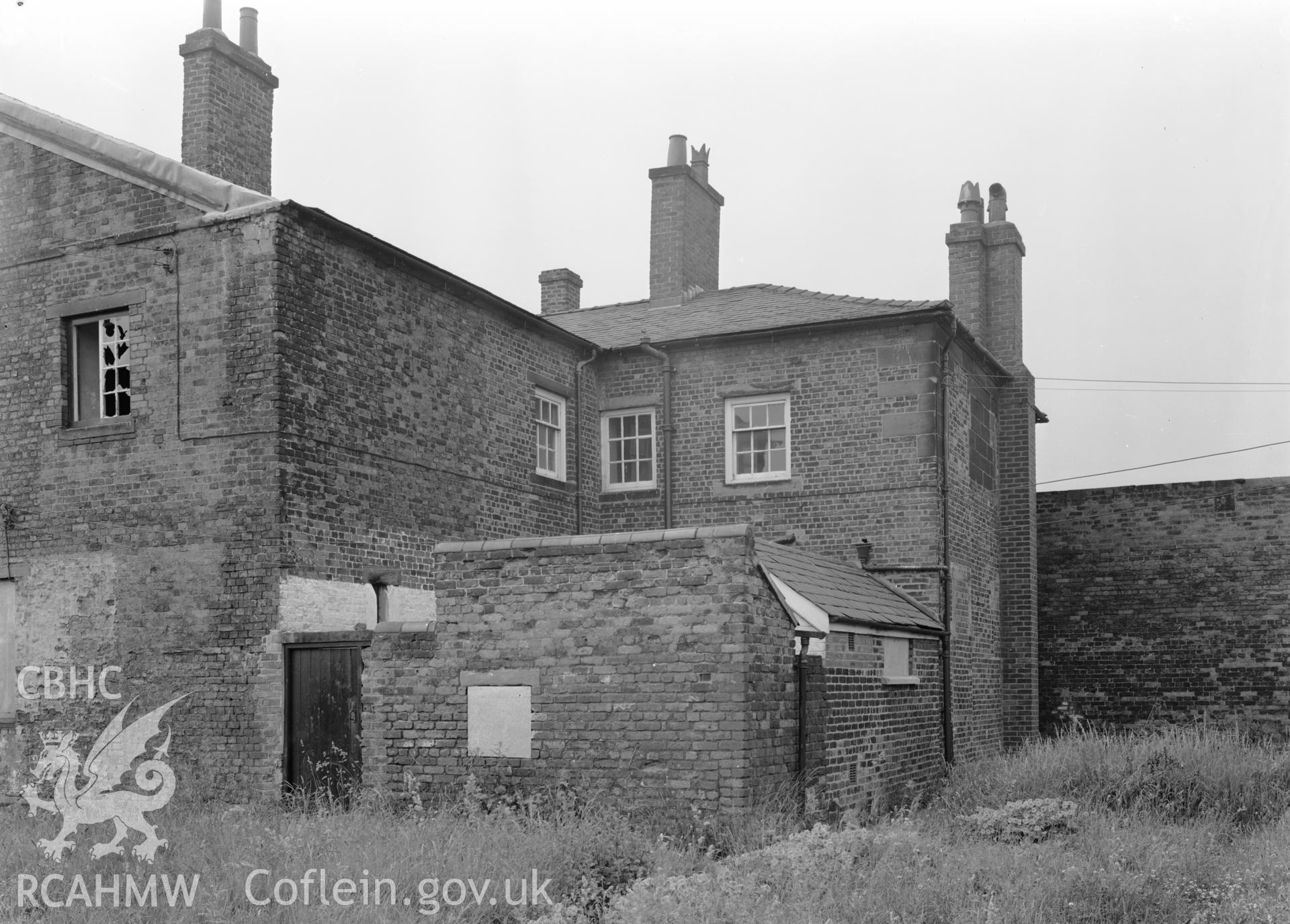 D.O.E photograph of Flint Gaol - north corner of main block, looking south. In castle outer ward (since removed).