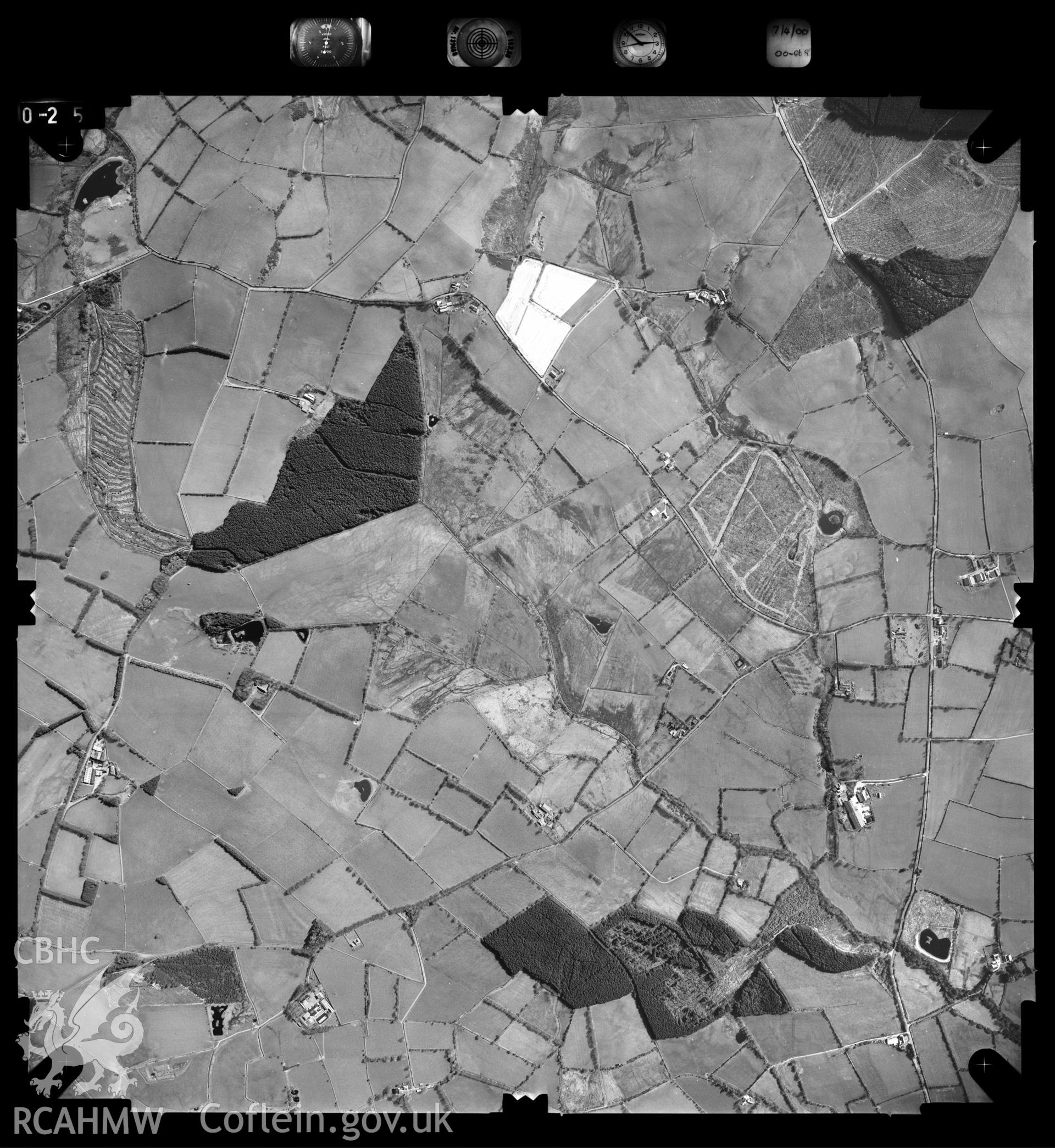 Digitized copy of an aerial photograph showing Cilcennin area, taken by Ordnance Survey, 2000.