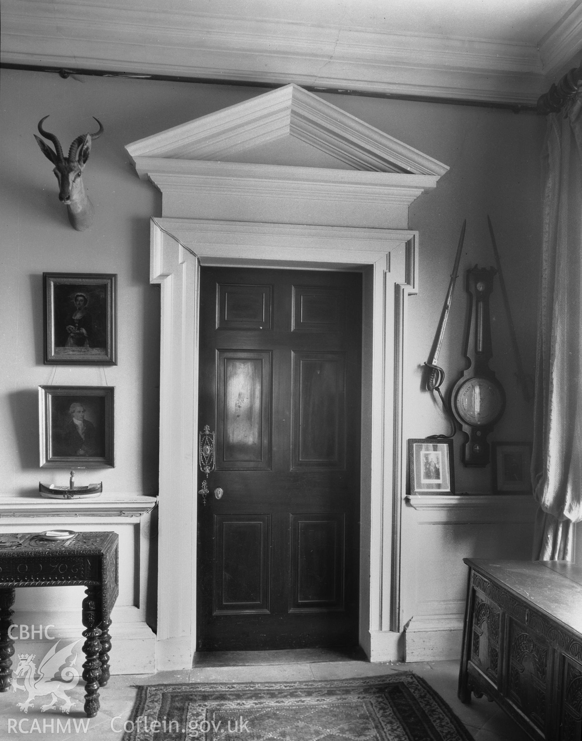 View of door to library from hall